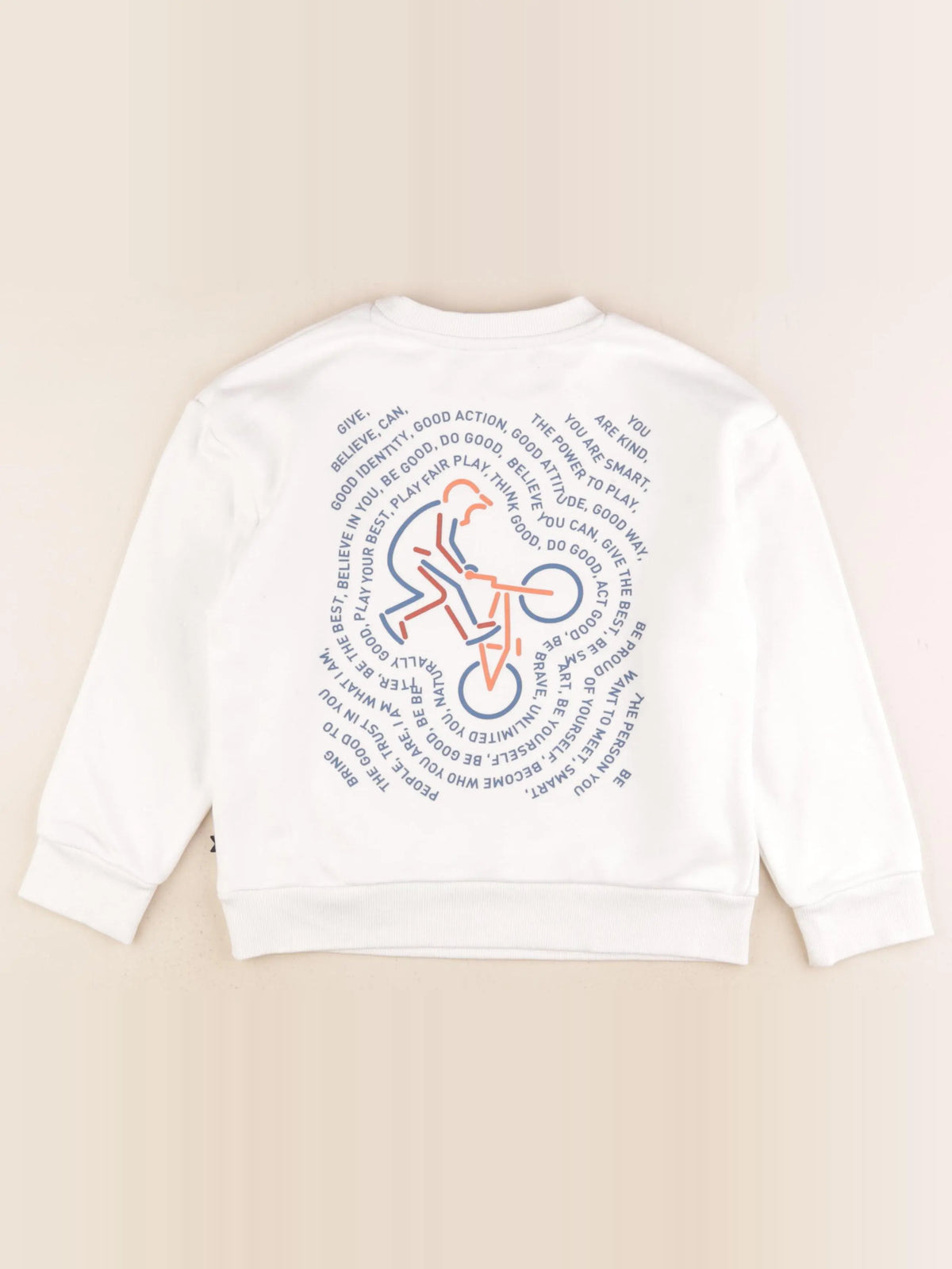 Okaidi - sweat imprimé au dos blanc - 8 ans