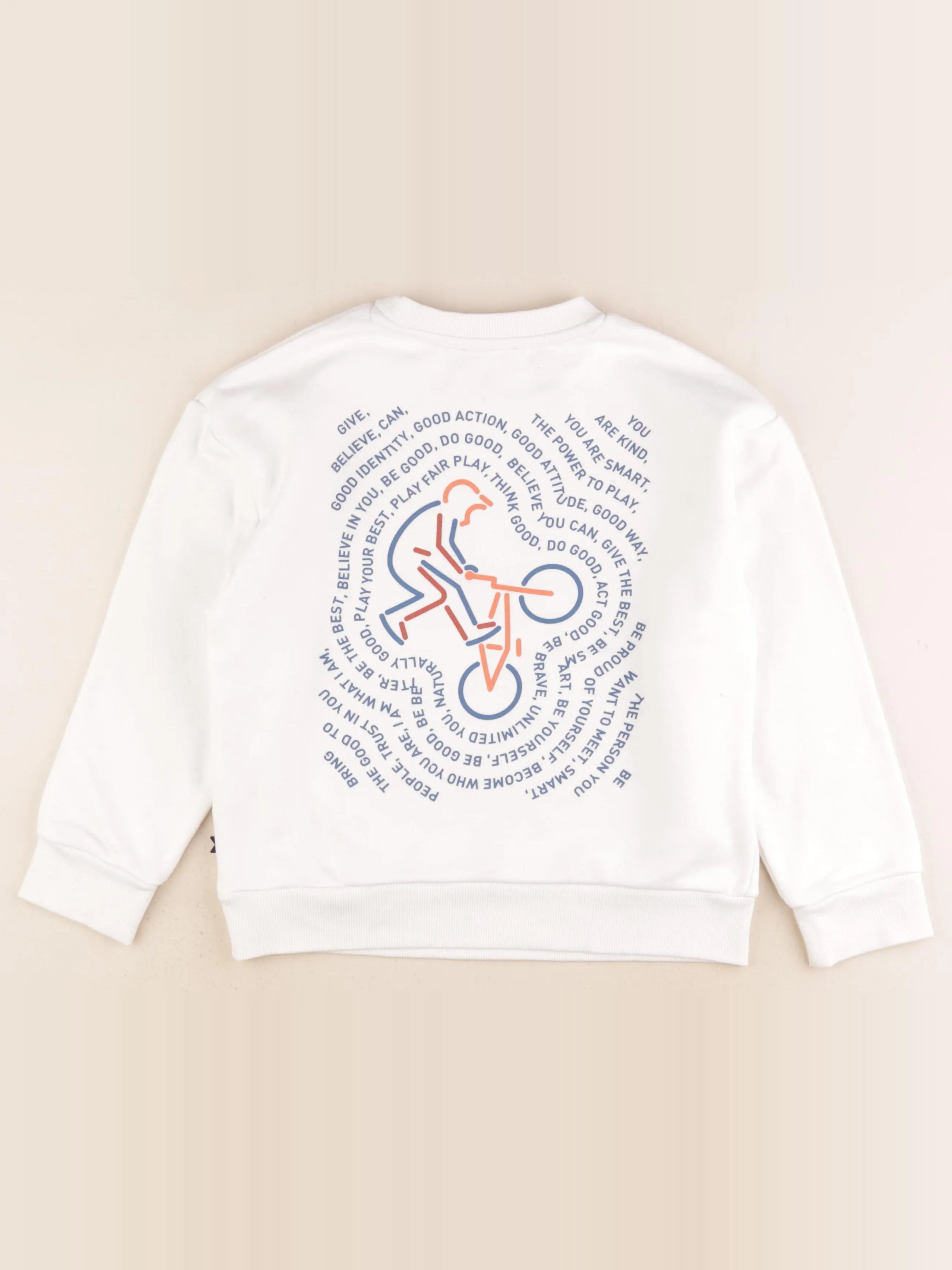 Okaidi - sweat imprimé au dos blanc - 8 ans