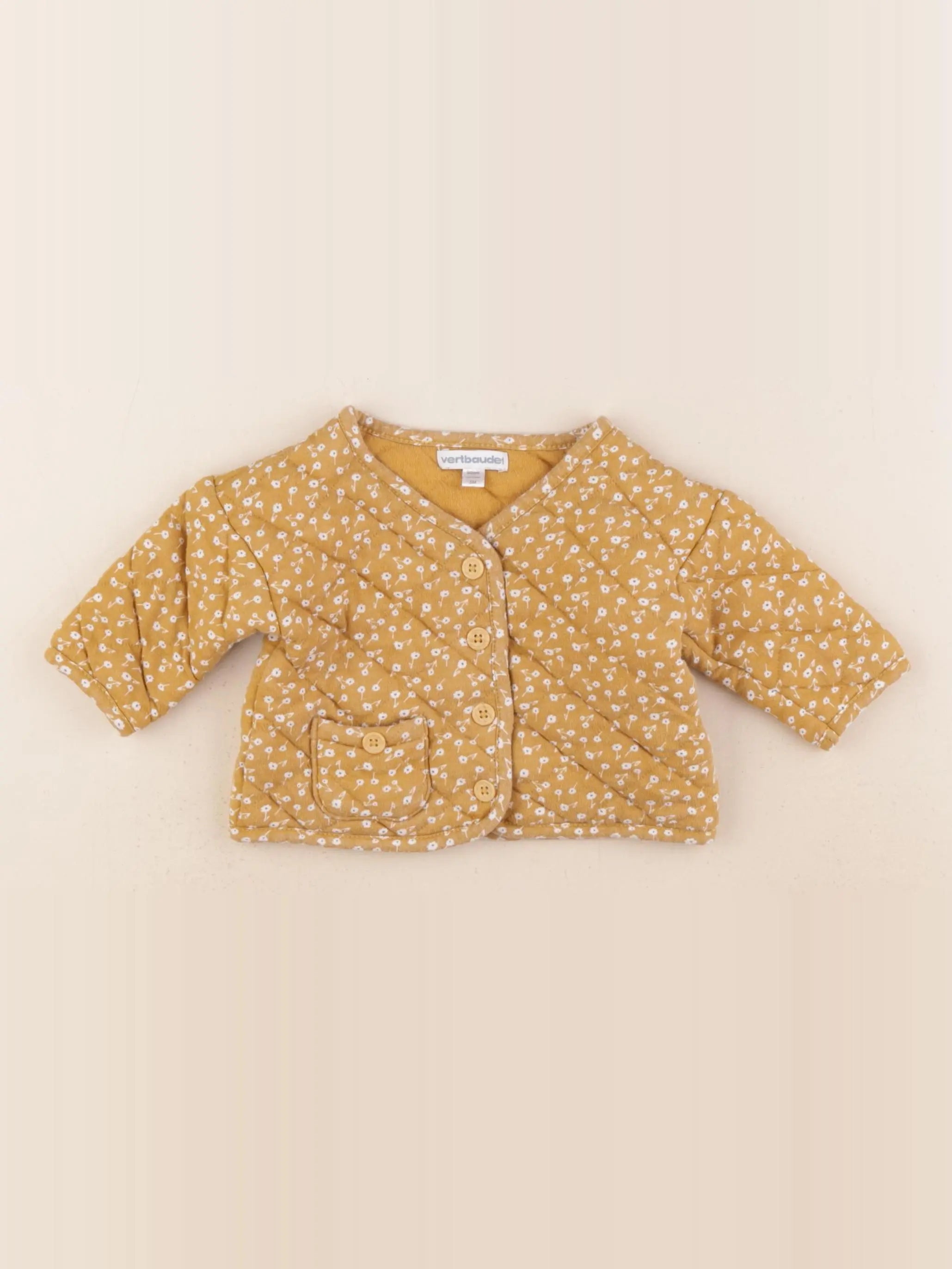 Vertbaudet - sweat jaune - 3 mois