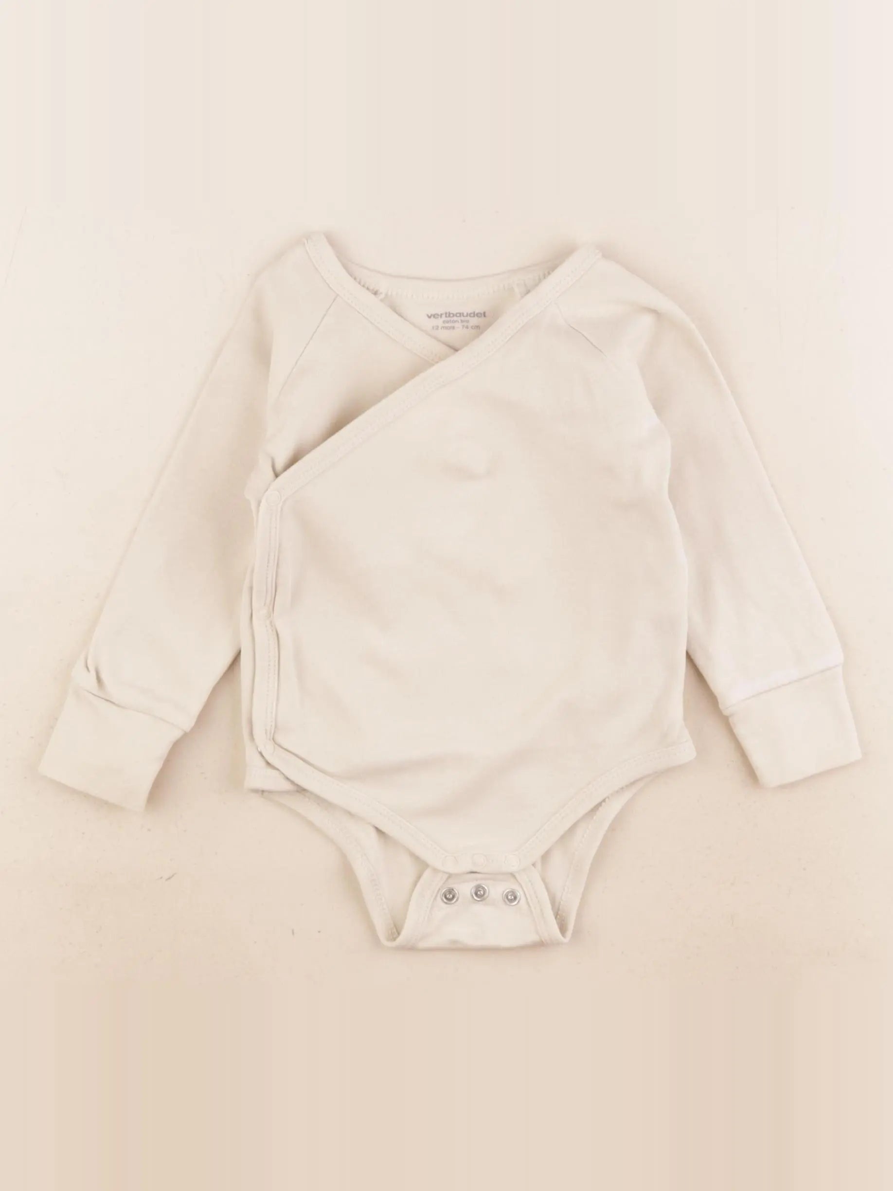 Vertbaudet - body beige - 12 mois