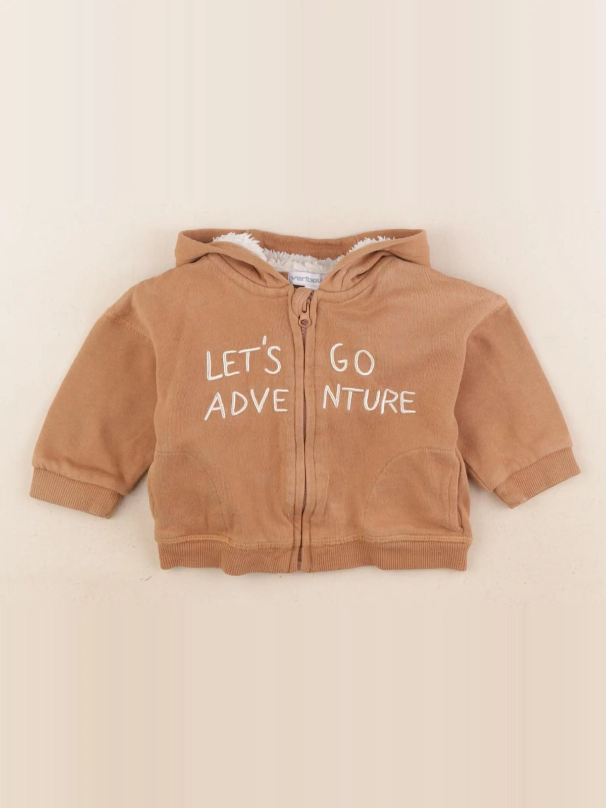 Vertbaudet - sweat marron - 6 mois