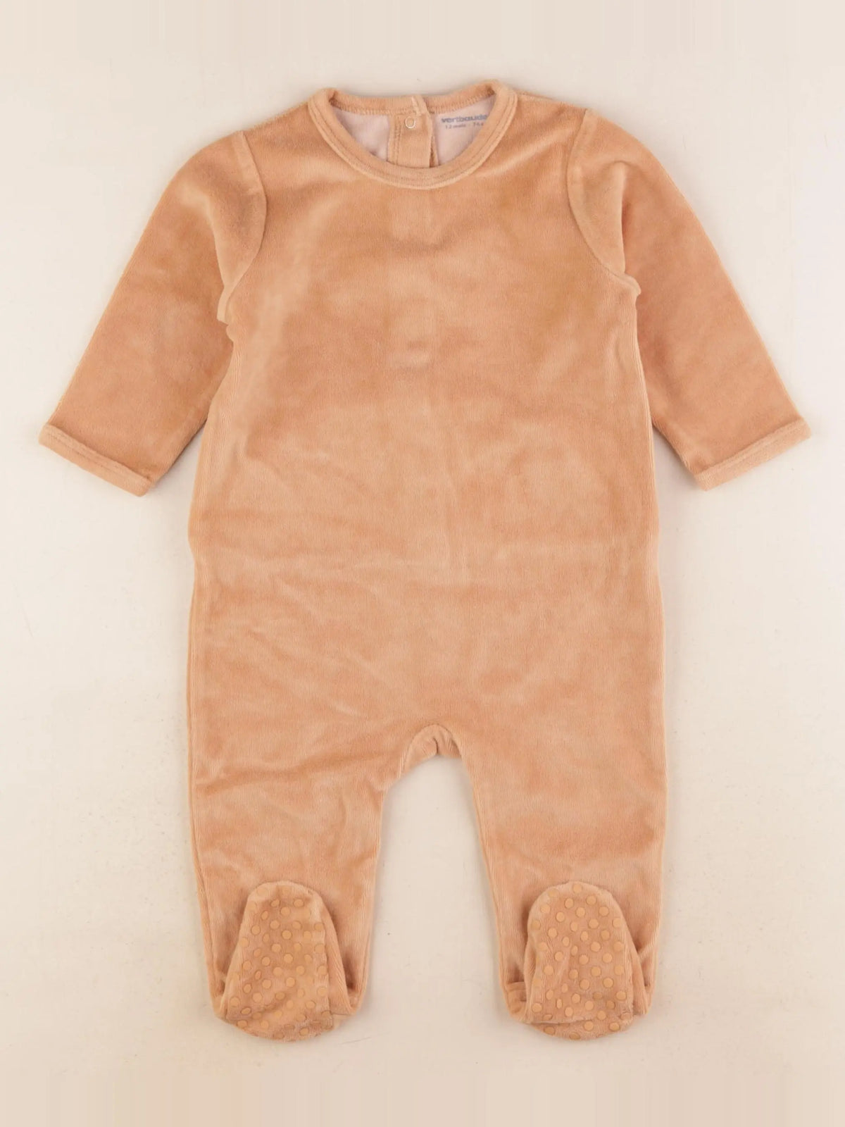Vertbaudet - pyjama velours marron - 12 mois