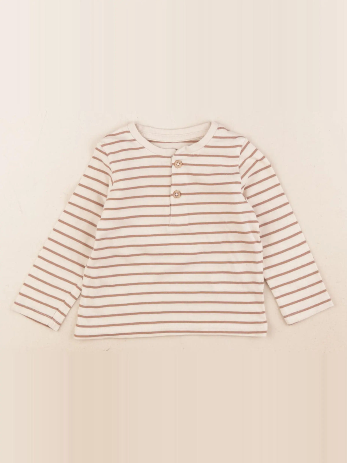 Vertbaudet - tee-shirt coton marron - 12 mois