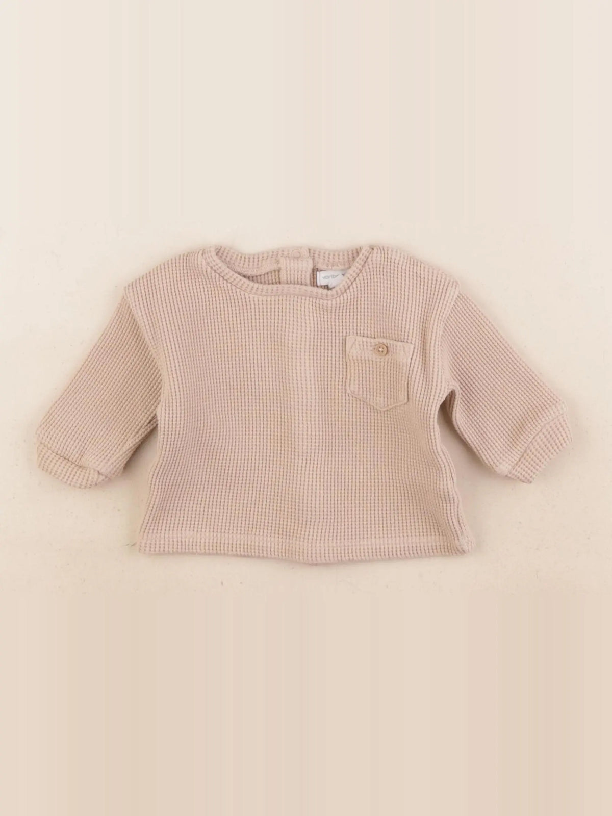 Vertbaudet - sweat coton beige - 3 mois