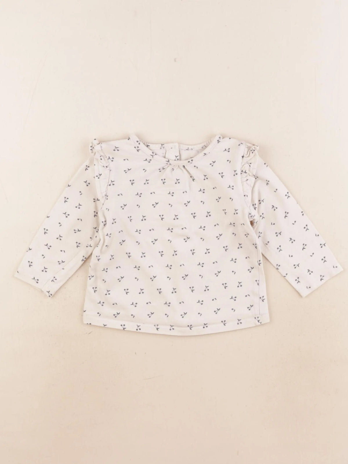 Vertbaudet - tee-shirt coton beige - 9 mois