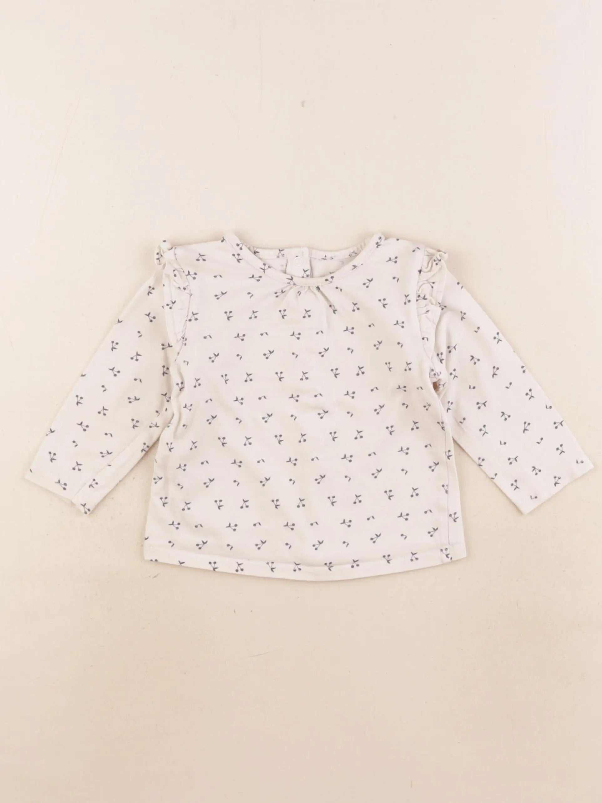 Vertbaudet - tee-shirt coton beige - 9 mois