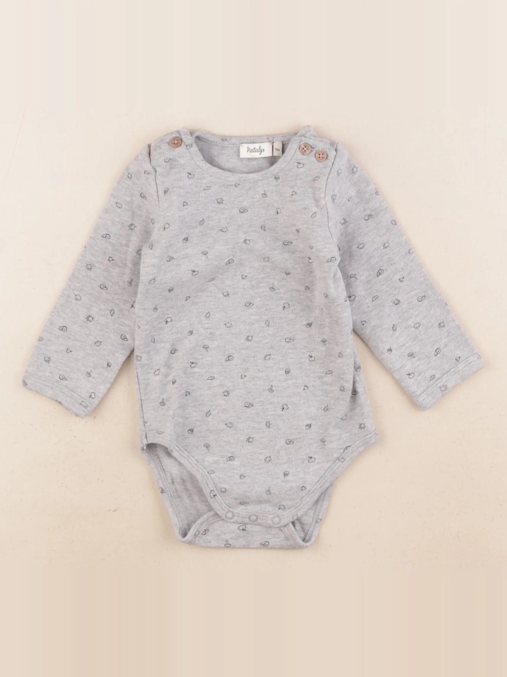 Natalys - body gris - 9 mois