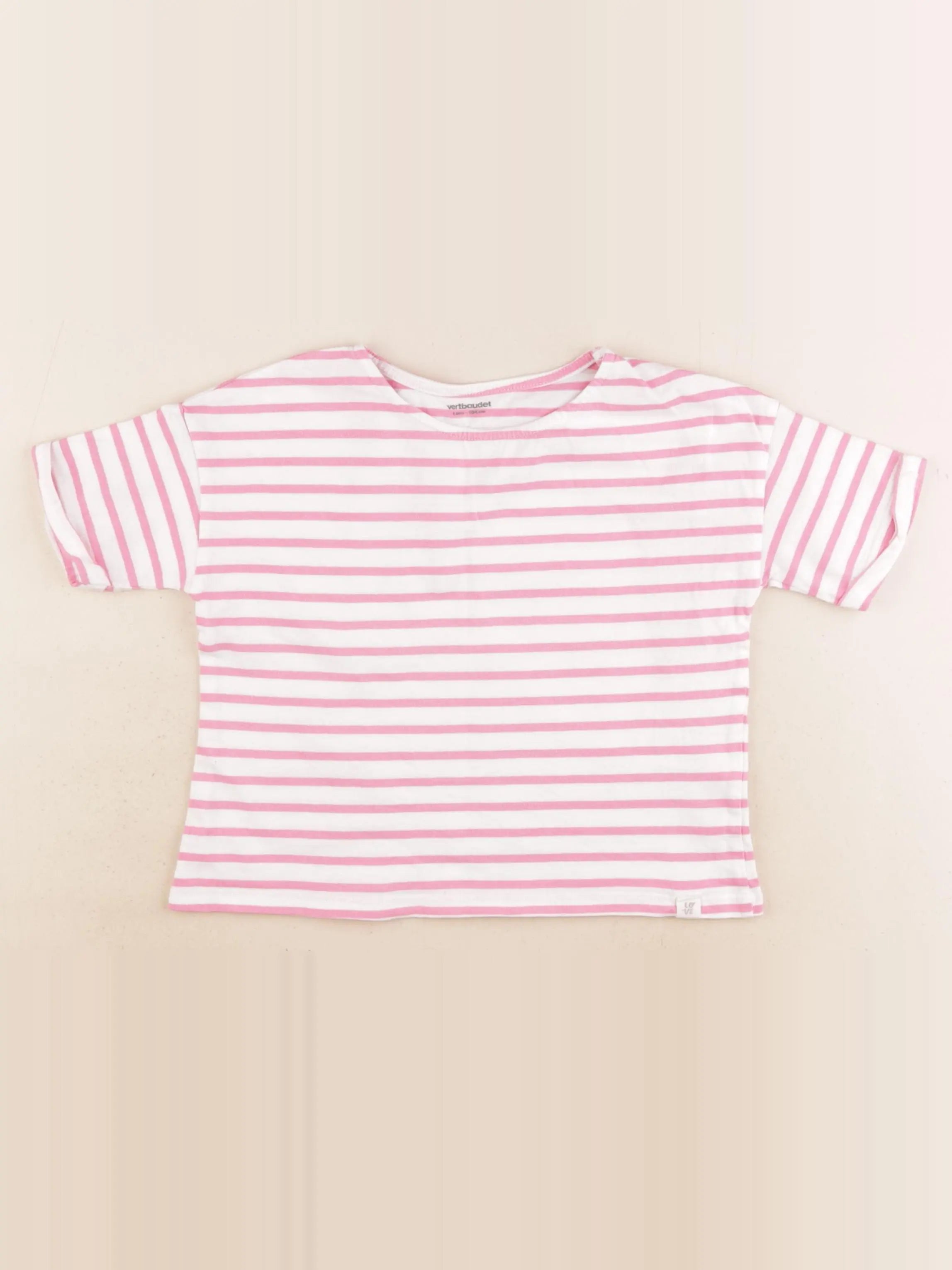 Vertbaudet - tee-shirt rose - 4 ans