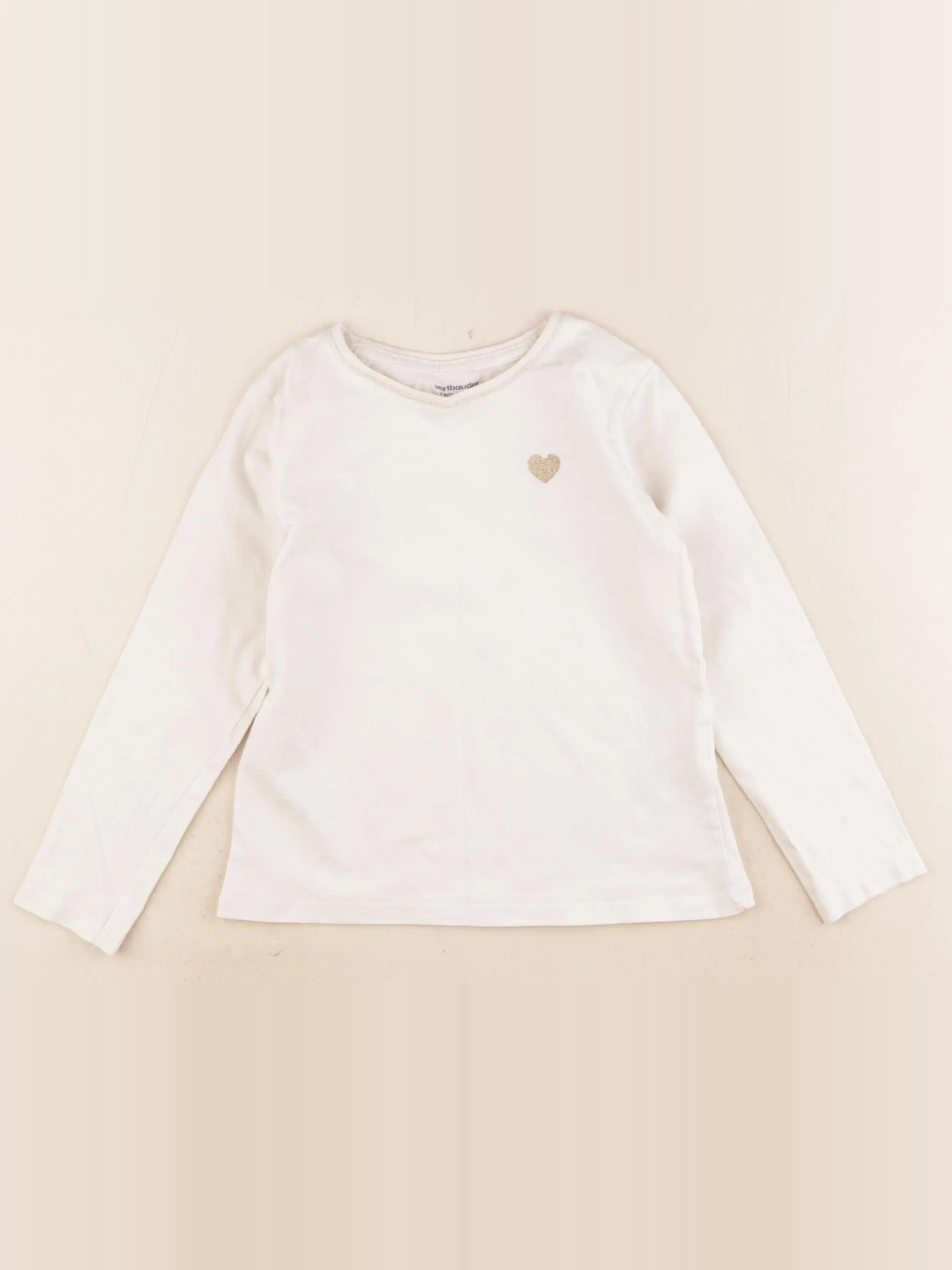 Vertbaudet - tee-shirt beige - 5 ans