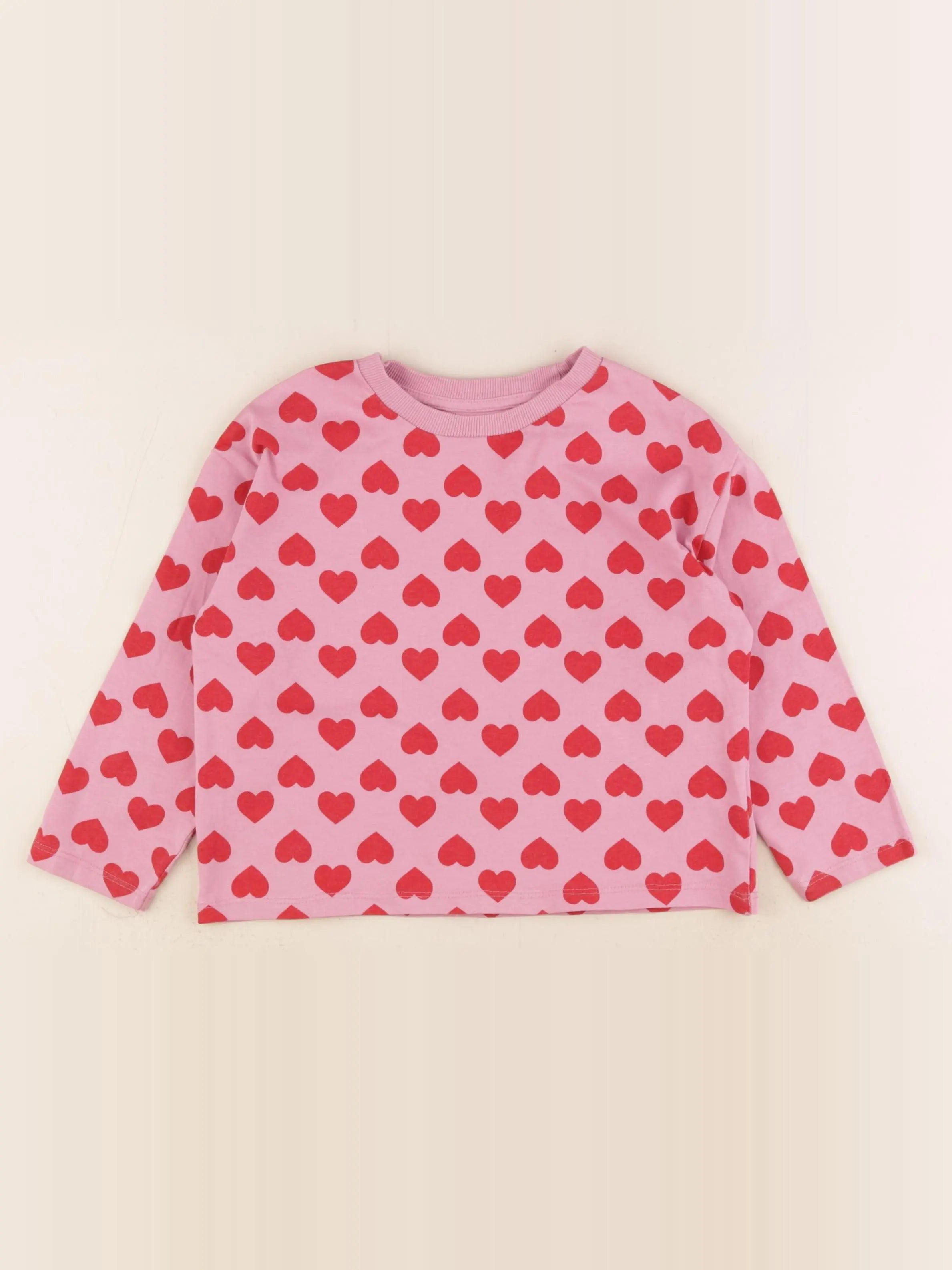 Vertbaudet - tee-shirt rose, rouge - 5 ans