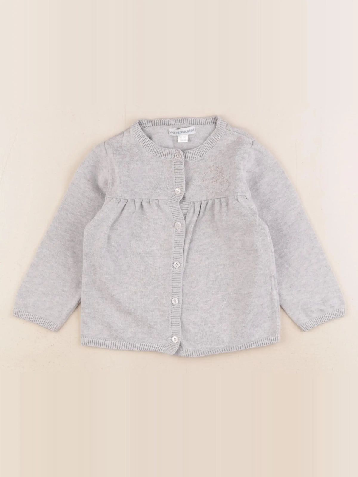 Vertbaudet - gilet gris - 18 mois