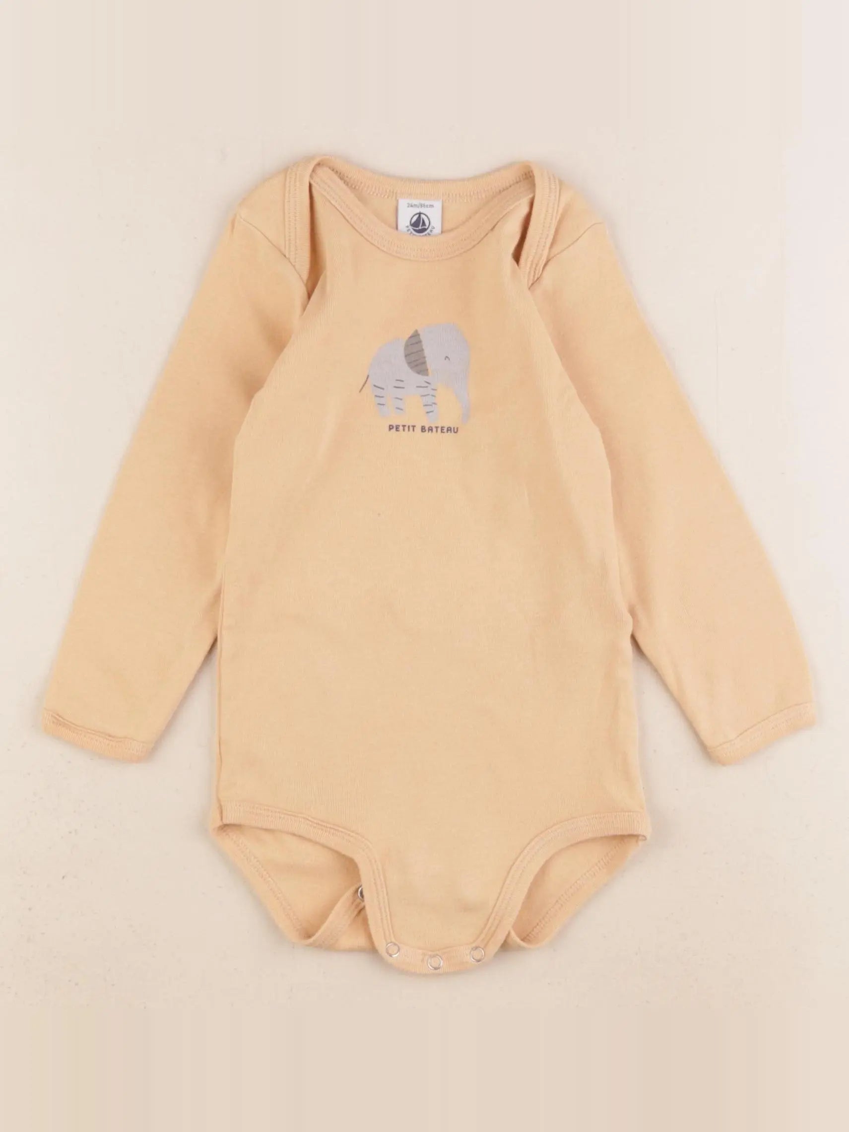 Petit Bateau - body orange - 24 mois