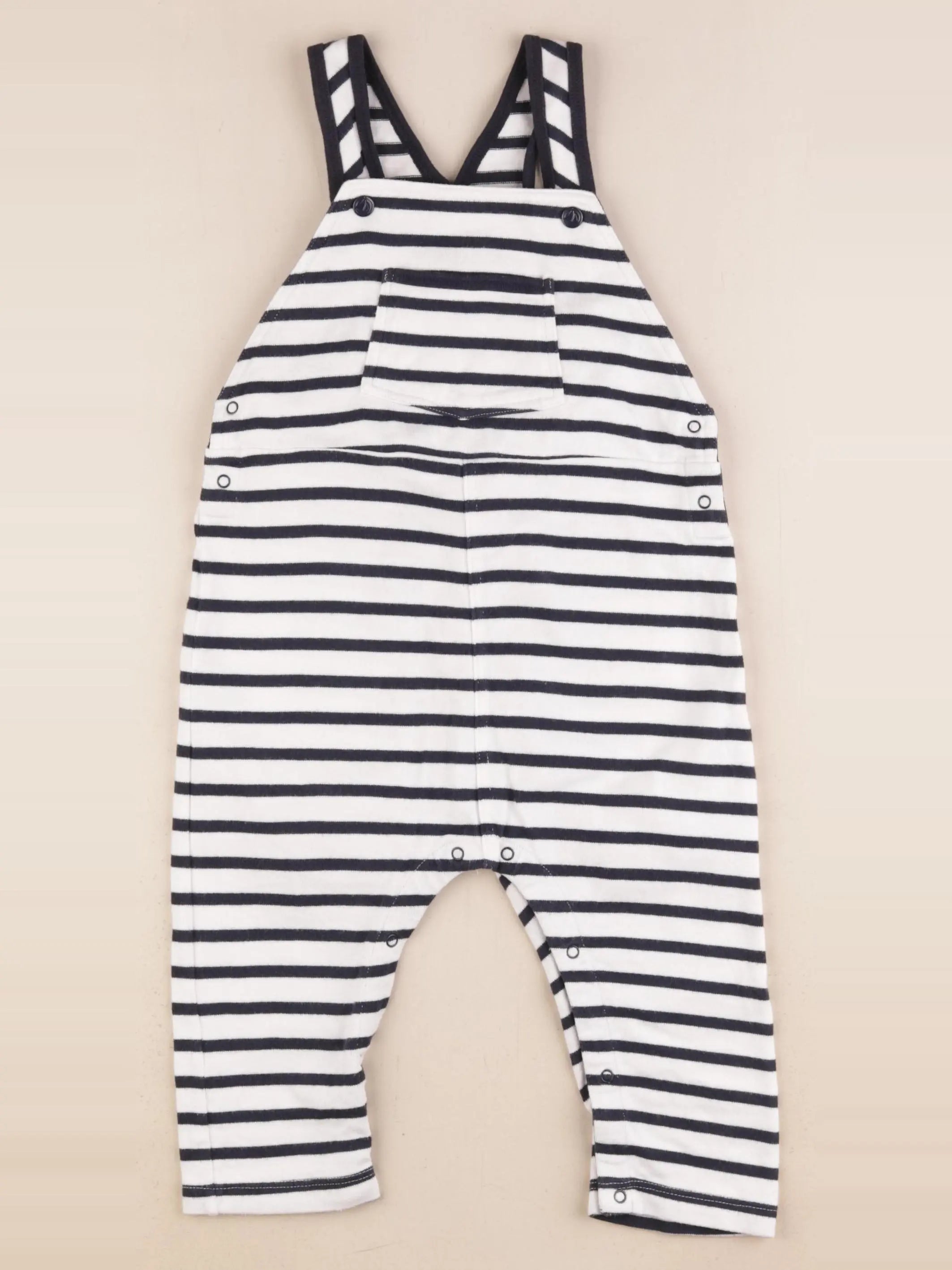 Petit Bateau - combinaison bleu, blanc - 36 mois