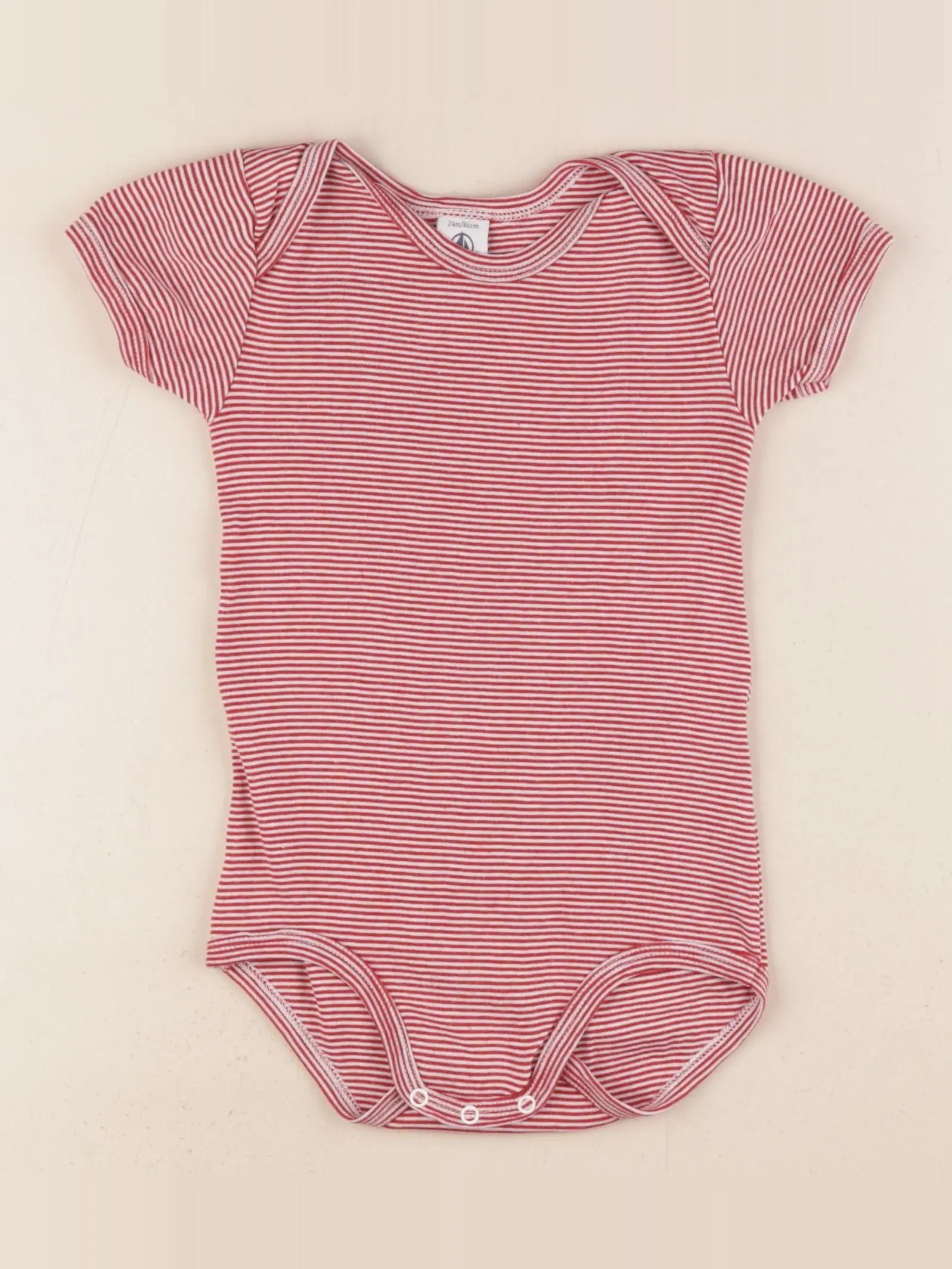 Petit Bateau - body rouge - 24 mois