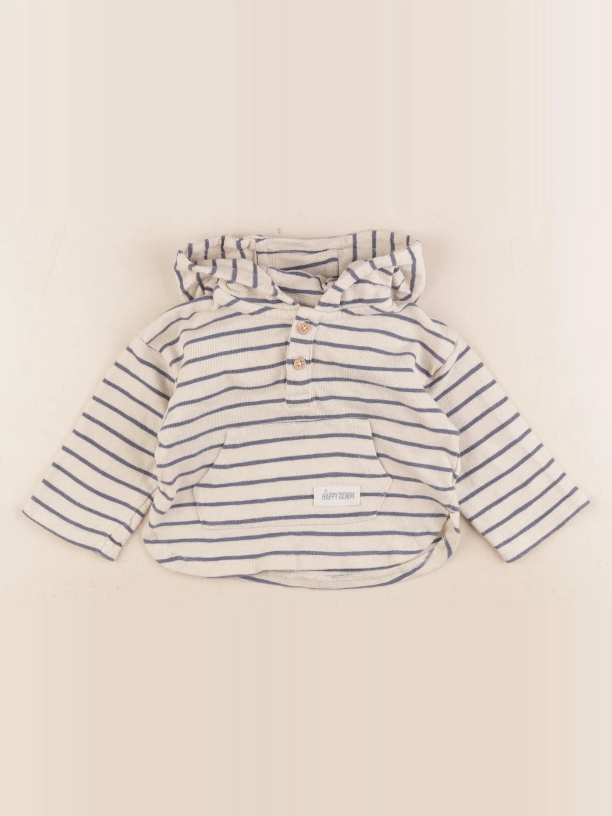 Vertbaudet - sweat bleu, blanc - 9 mois