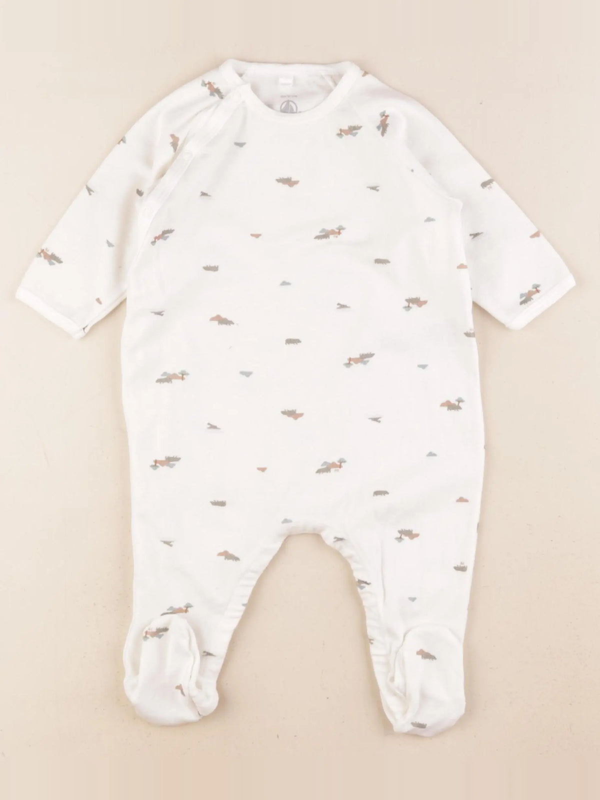 Petit Bateau - pyjama coton blanc - 6 mois