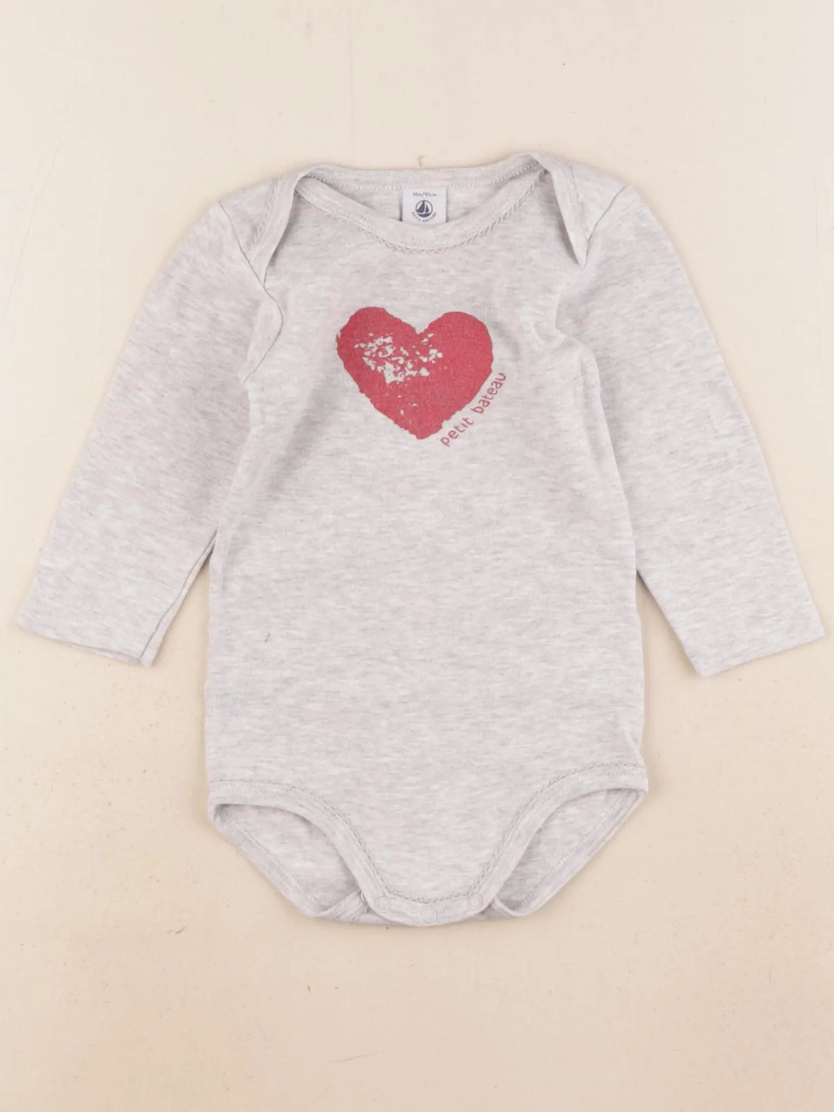 Petit Bateau - body gris - 18 mois