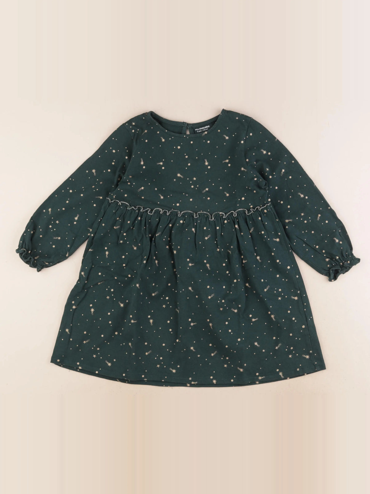 Vertbaudet - robe vert, or - 5 ans