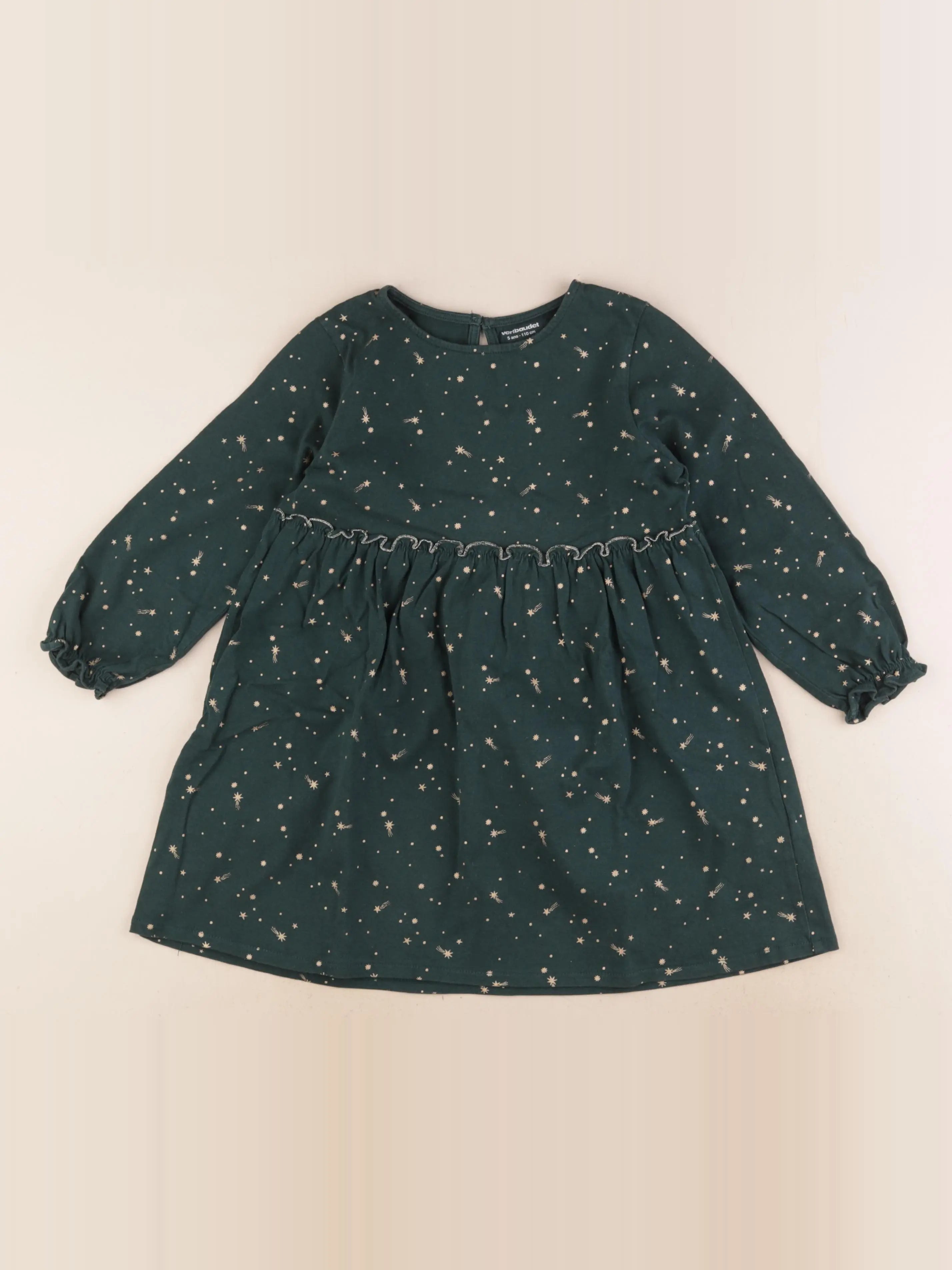 Vertbaudet - robe vert, or - 5 ans