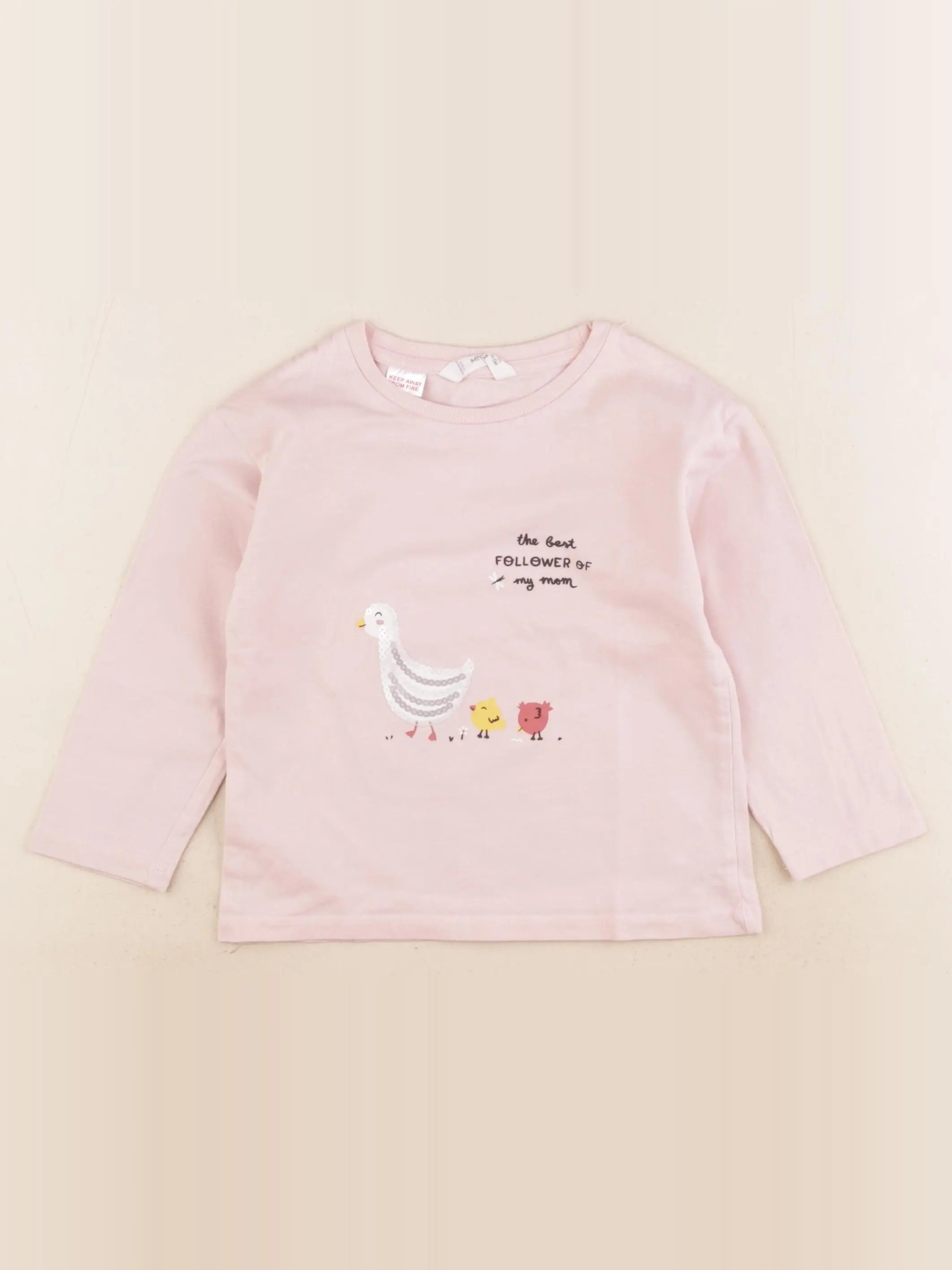 Mango - tee-shirt rose - 2/3 ans