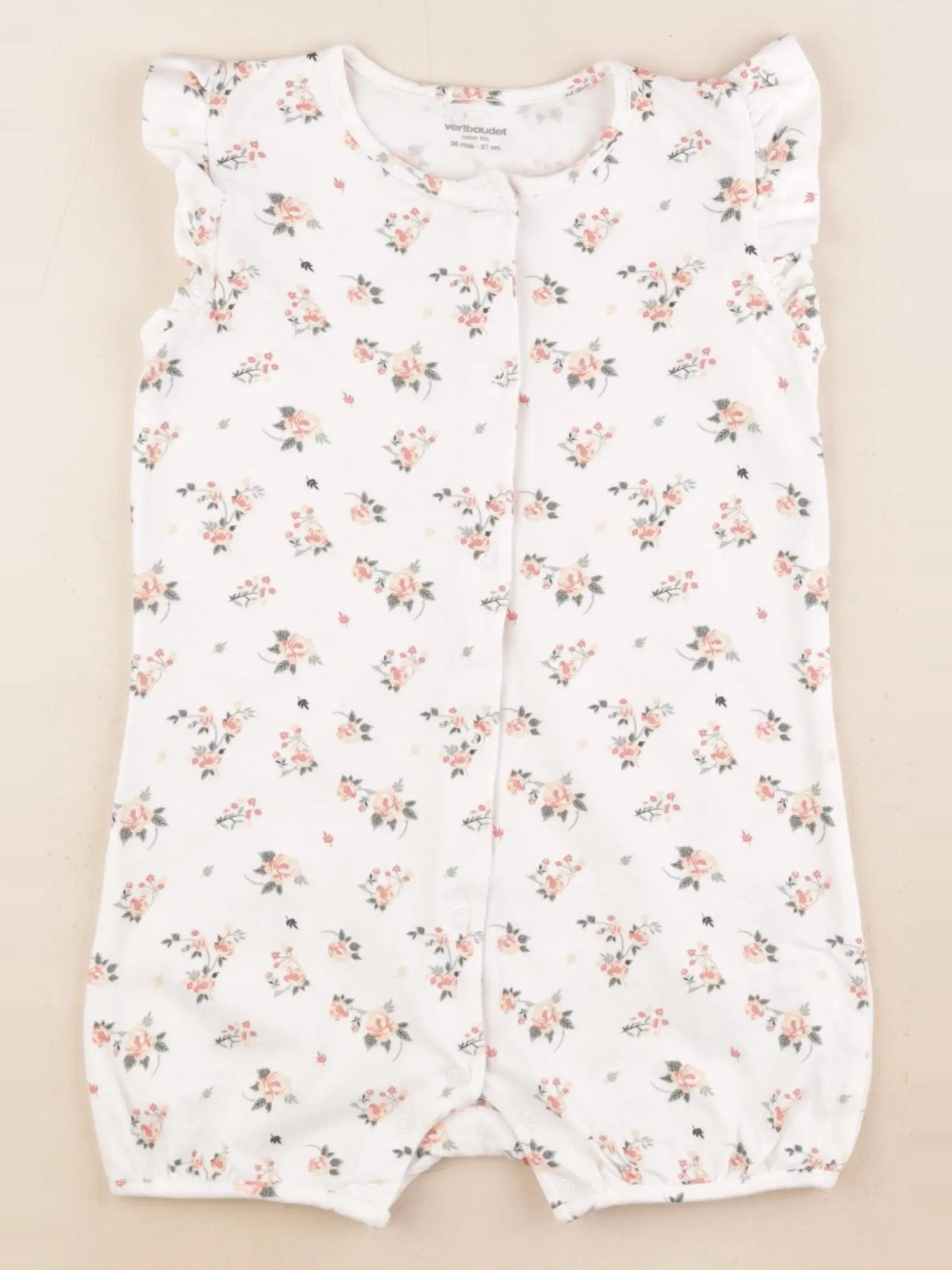 Vertbaudet - combinaison rose, blanc - 36 mois