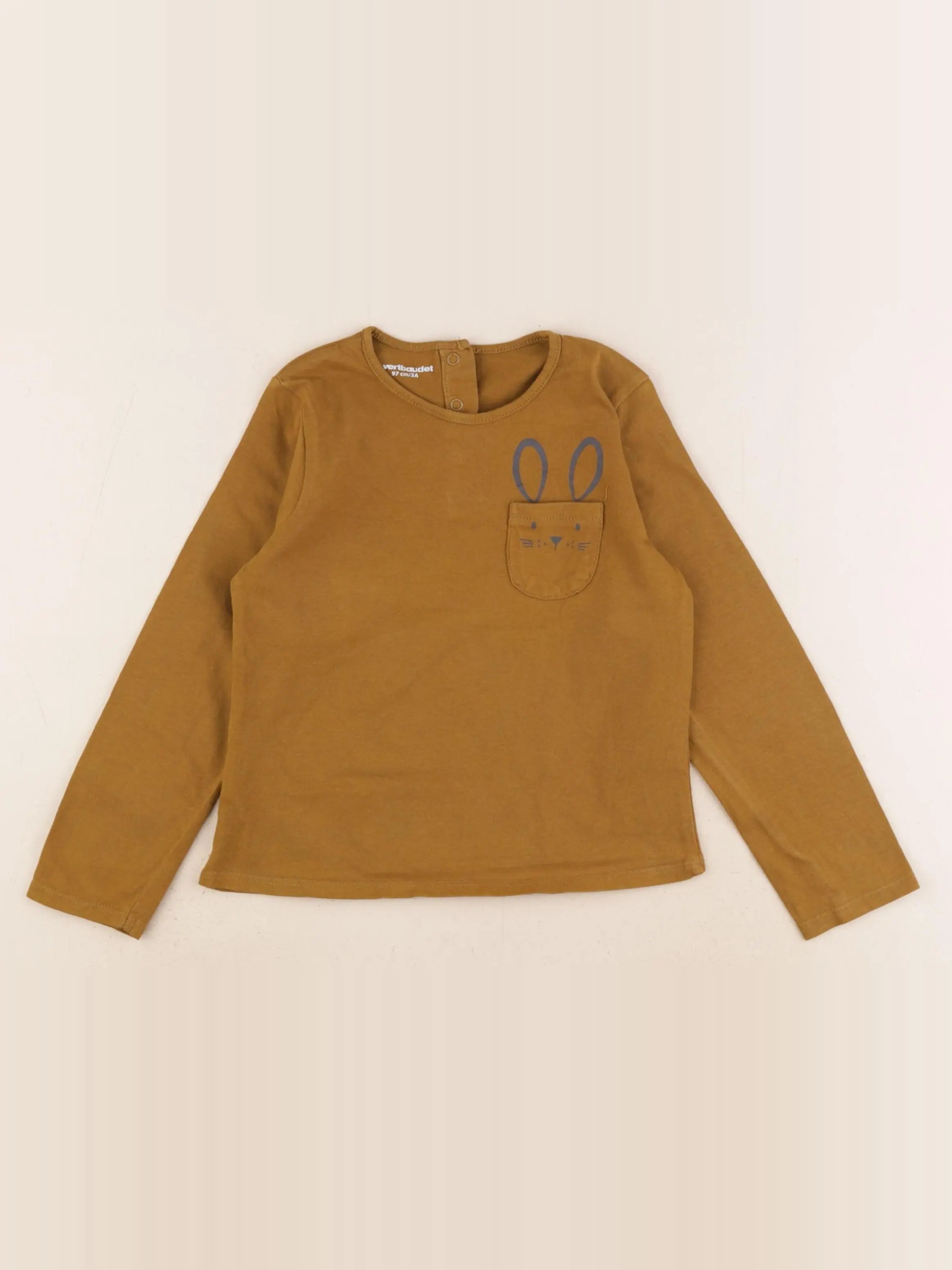 Vertbaudet - tee-shirt marron - 3 ans