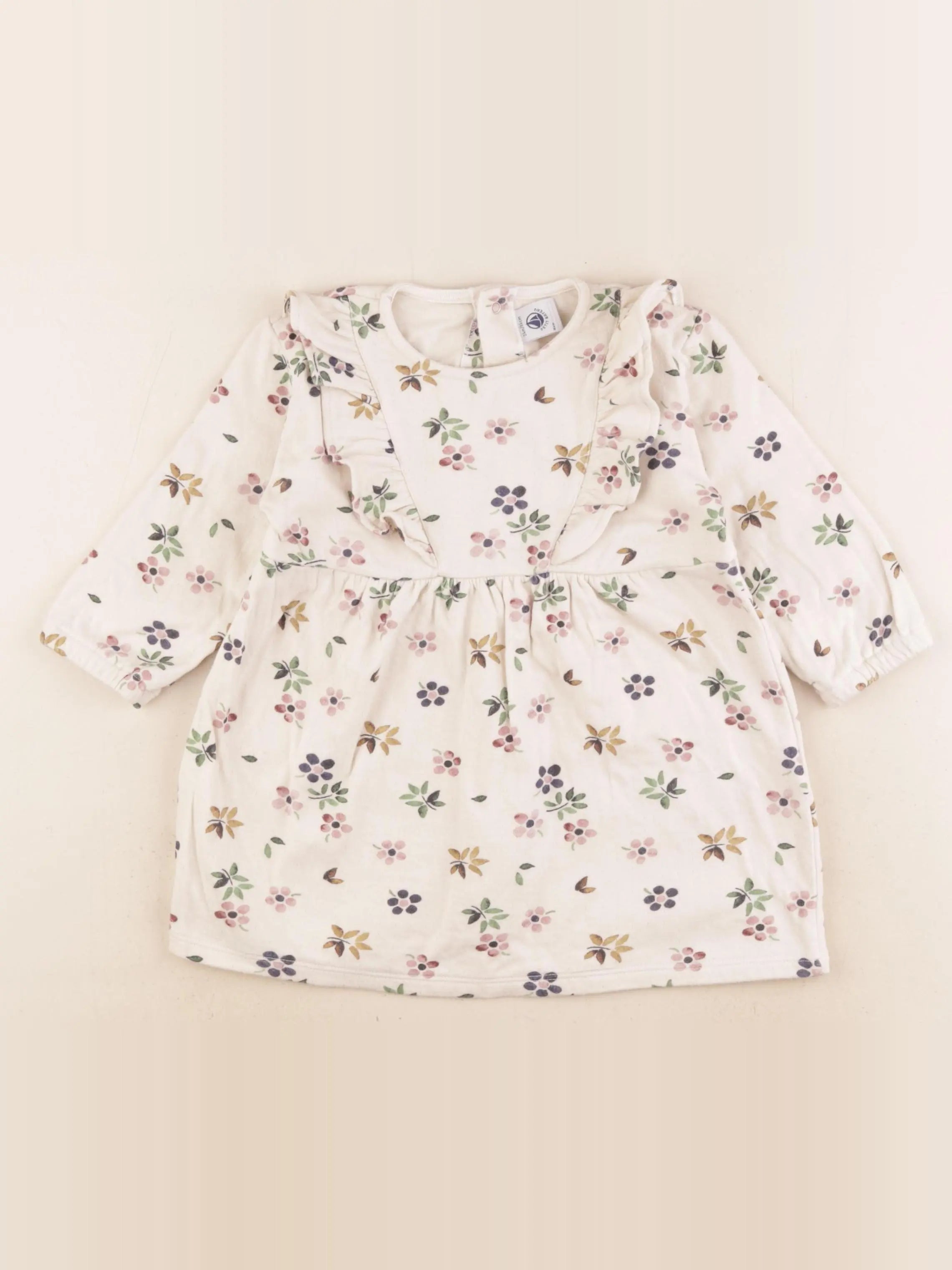 Petit Bateau - robe beige - 24 mois