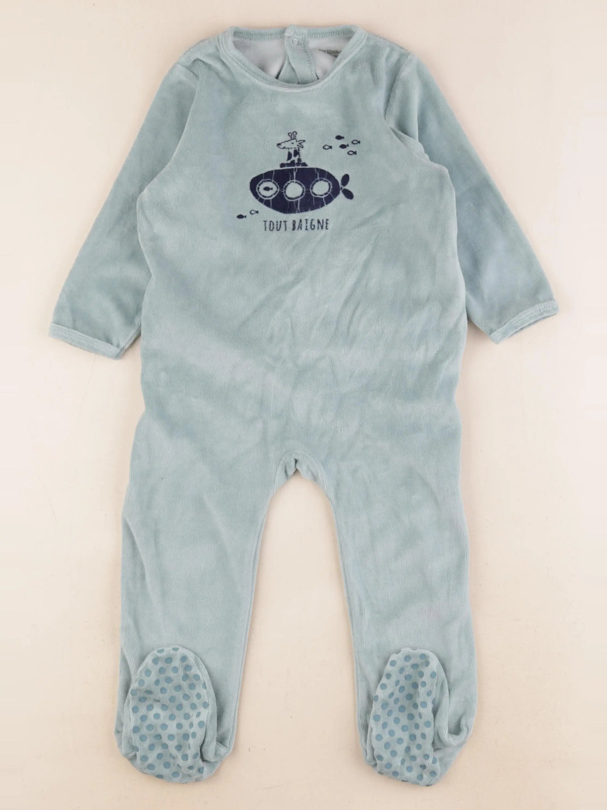 Vertbaudet - pyjama velours vert - 2 ans