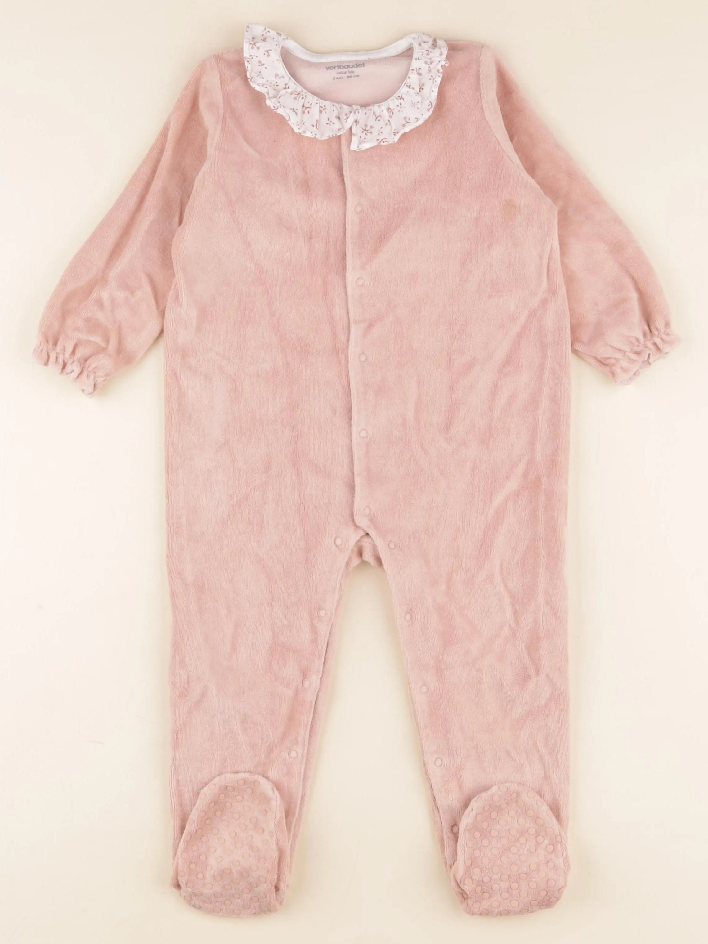 Vertbaudet - pyjama velours rose - 2 ans