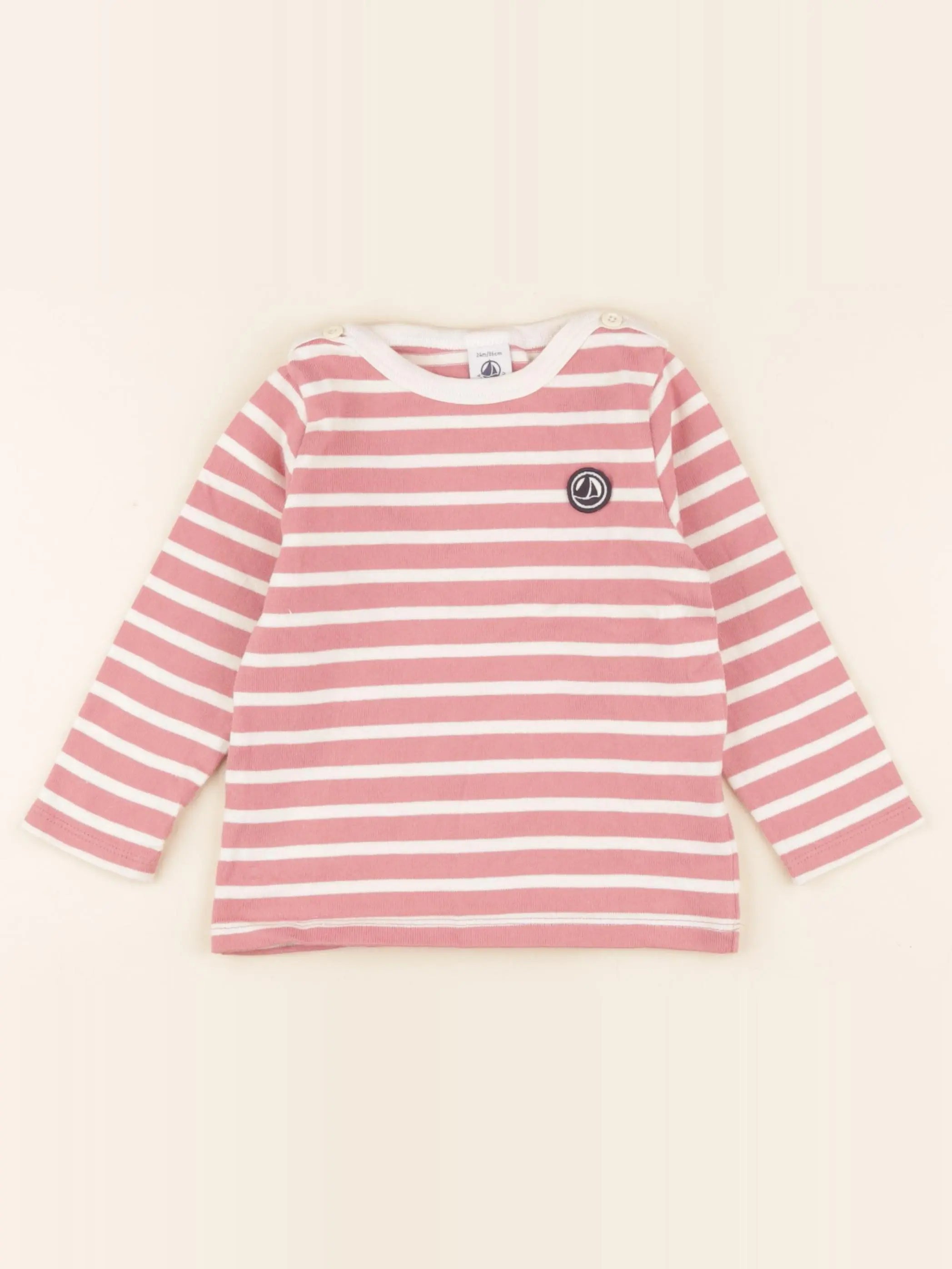Petit Bateau - tee-shirt rose - 24 mois
