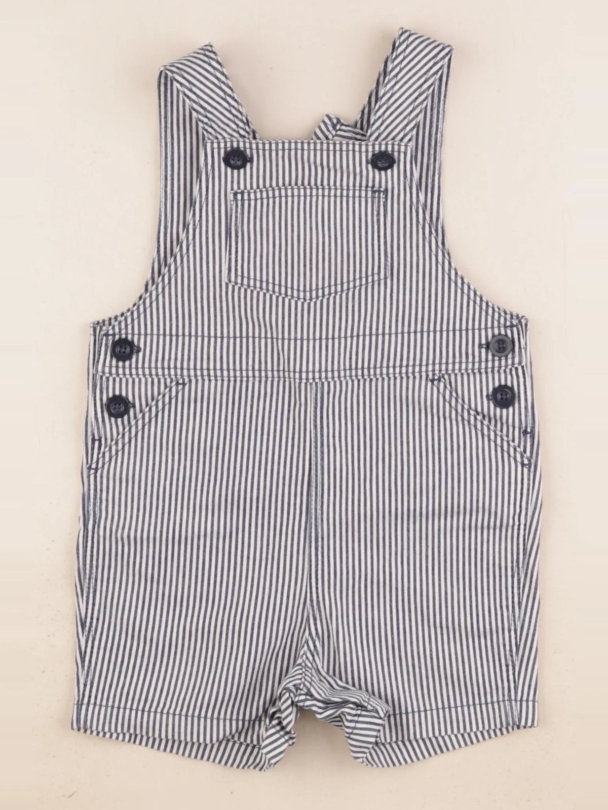 Petit Bateau - salopette bleu, blanc - 18 mois