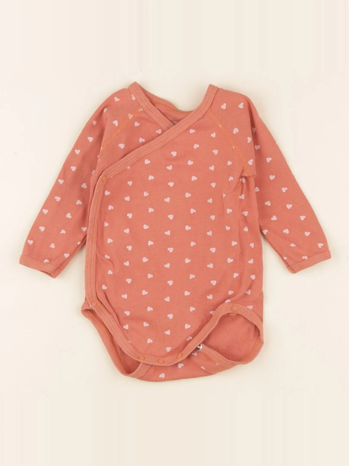 Petit Bateau - body orange - 6 mois