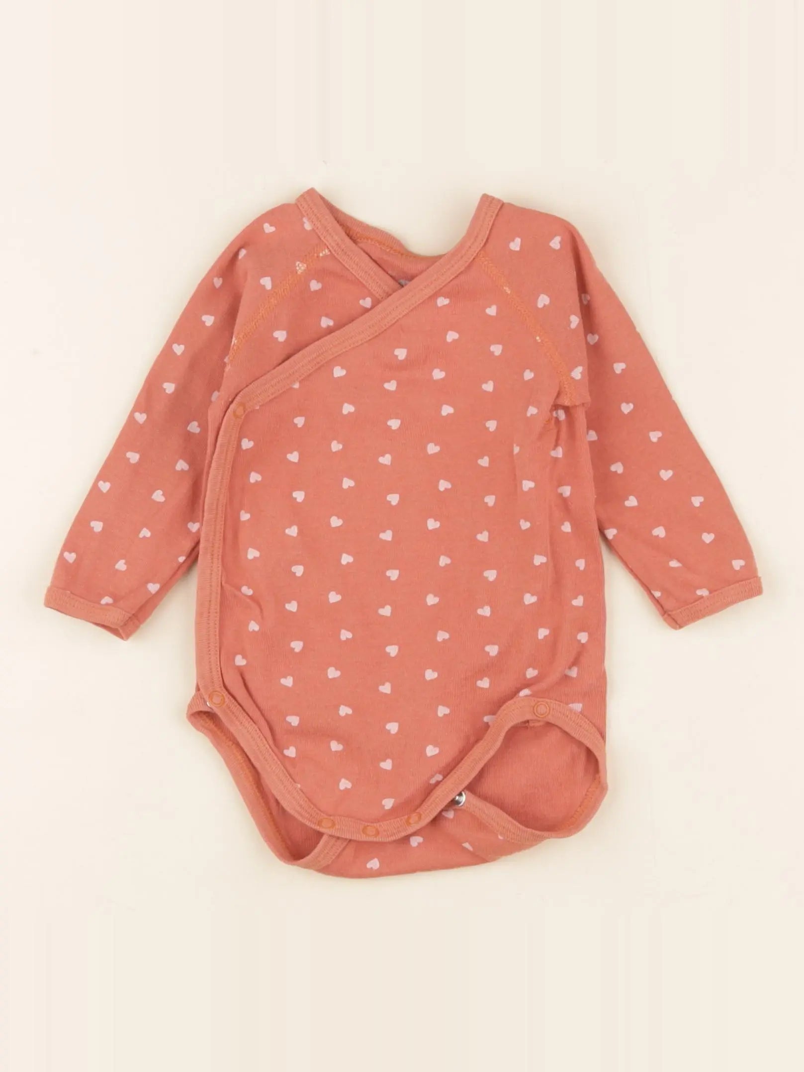 Petit Bateau - body orange - 6 mois