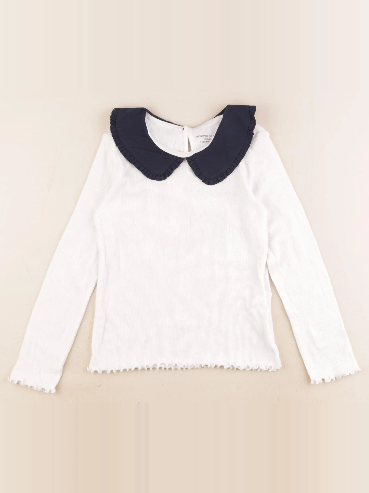 Monoprix - tee-shirt bleu, blanc - 8 ans