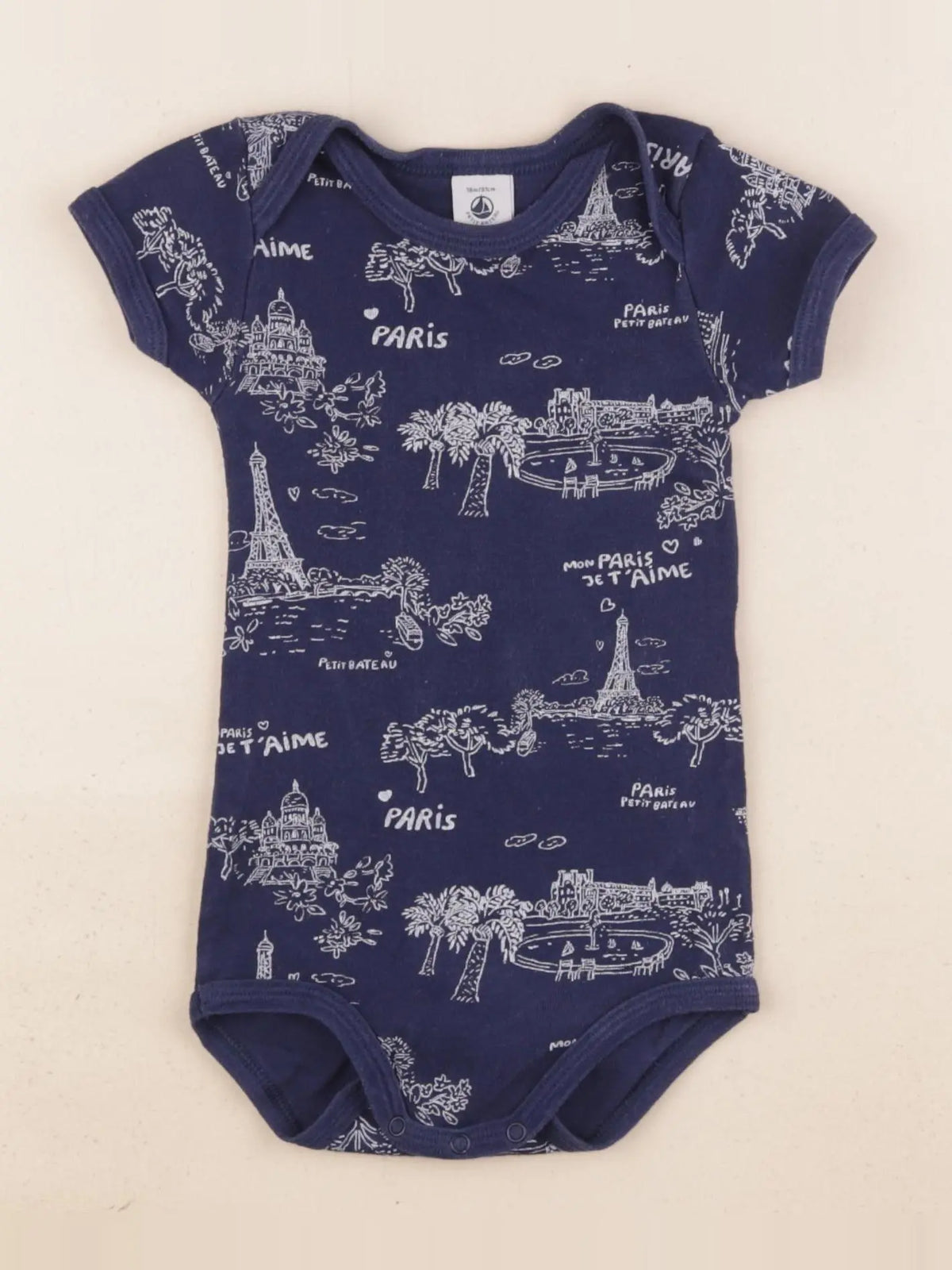 Petit Bateau - body bleu - 18 mois