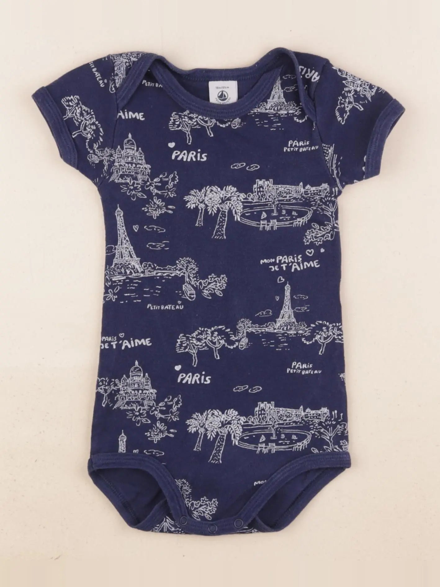 Petit Bateau - body bleu - 18 mois