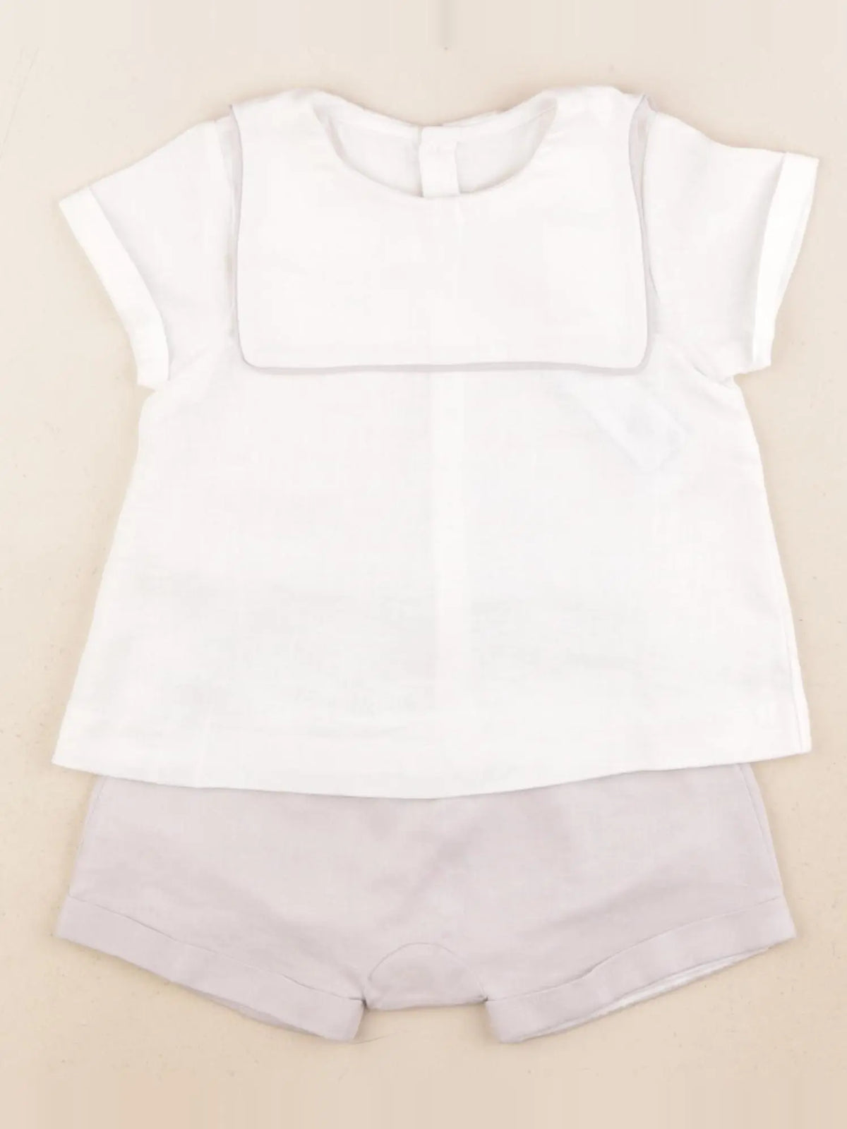 Jacadi - ensemble gris, blanc - 12 mois