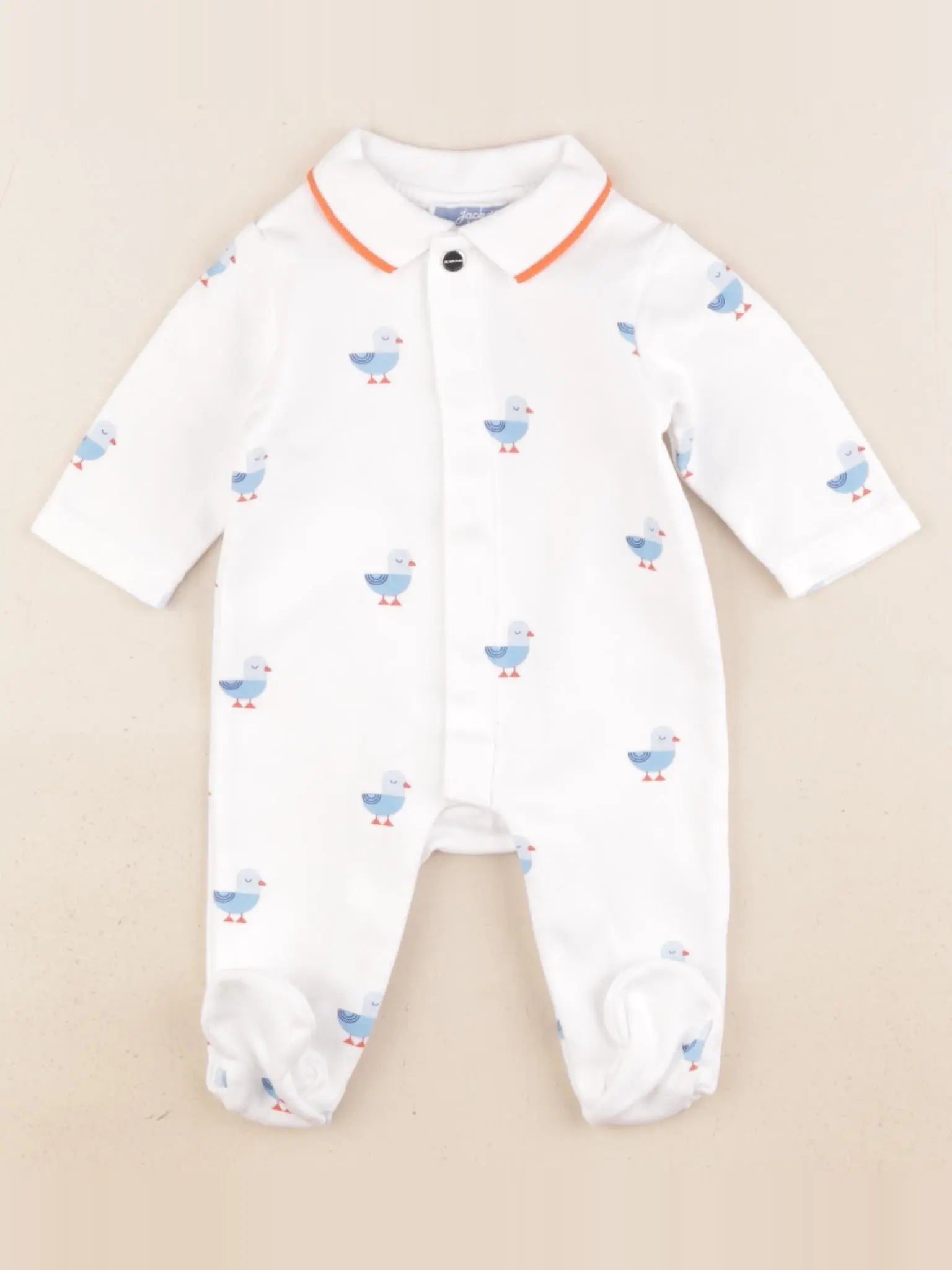 Jacadi - pyjama coton blanc, bleu - 1 mois