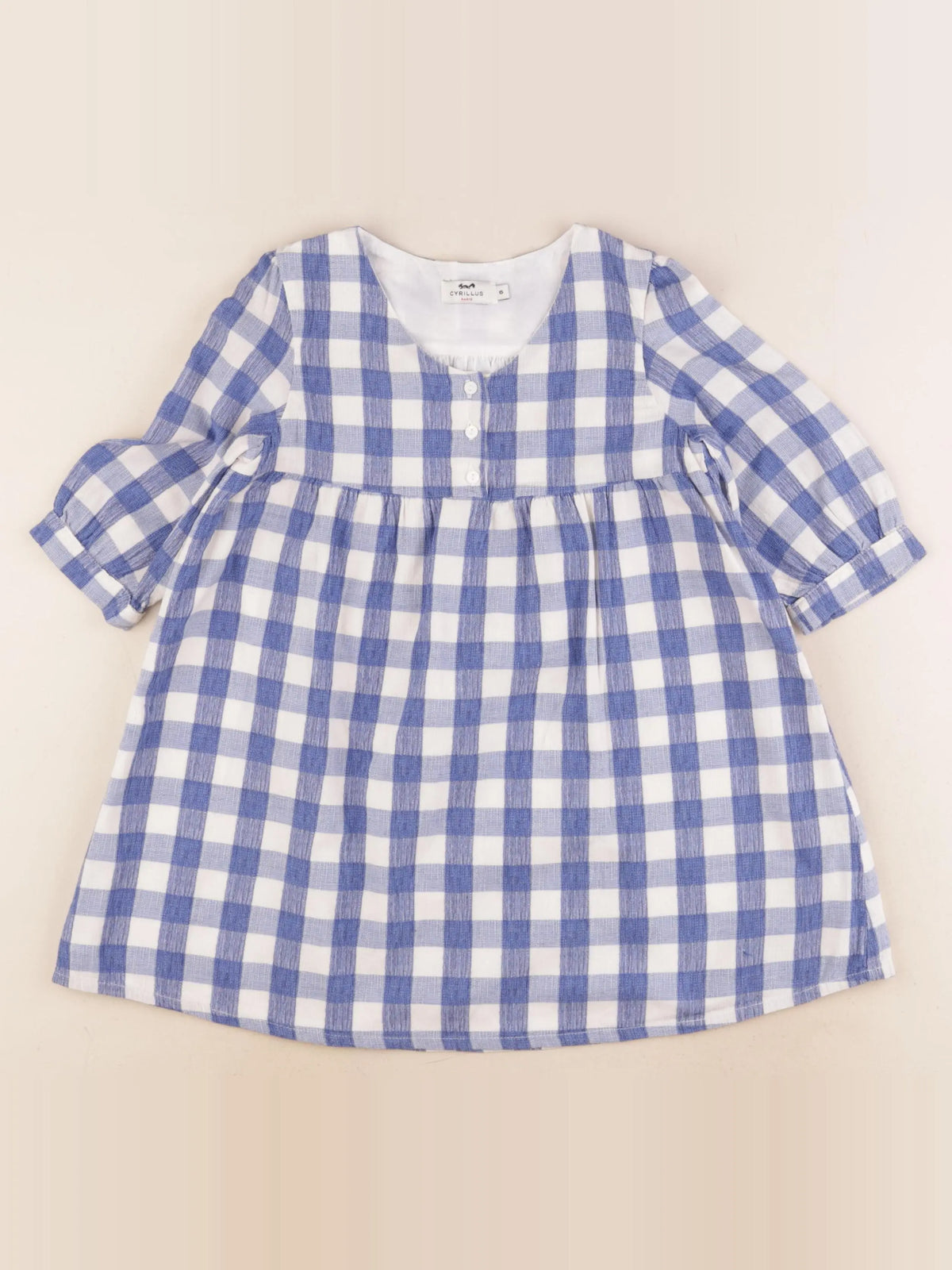 Cyrillus - robe bleu, blanc - 6 ans