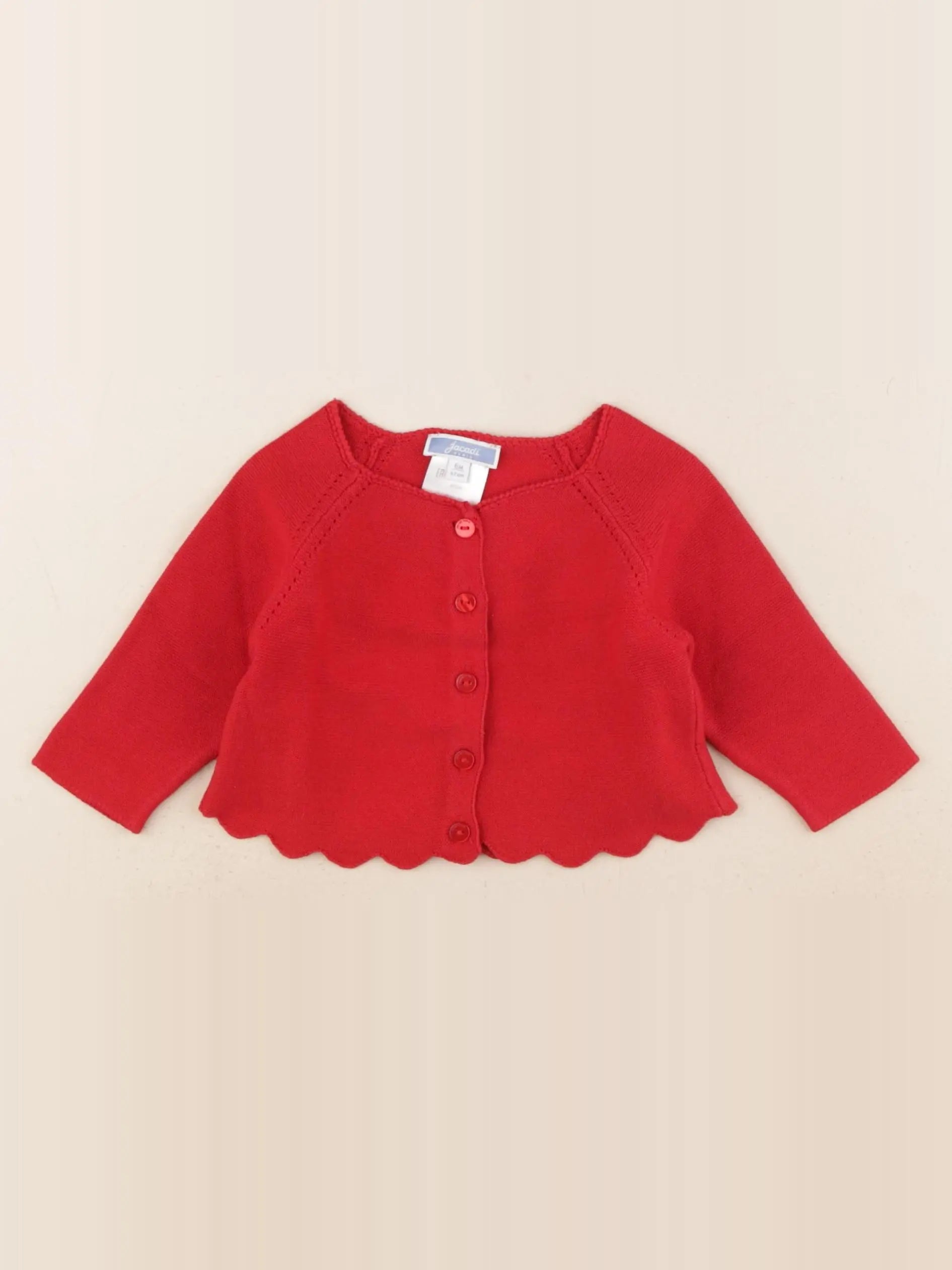 Jacadi - gilet rouge - 6 mois
