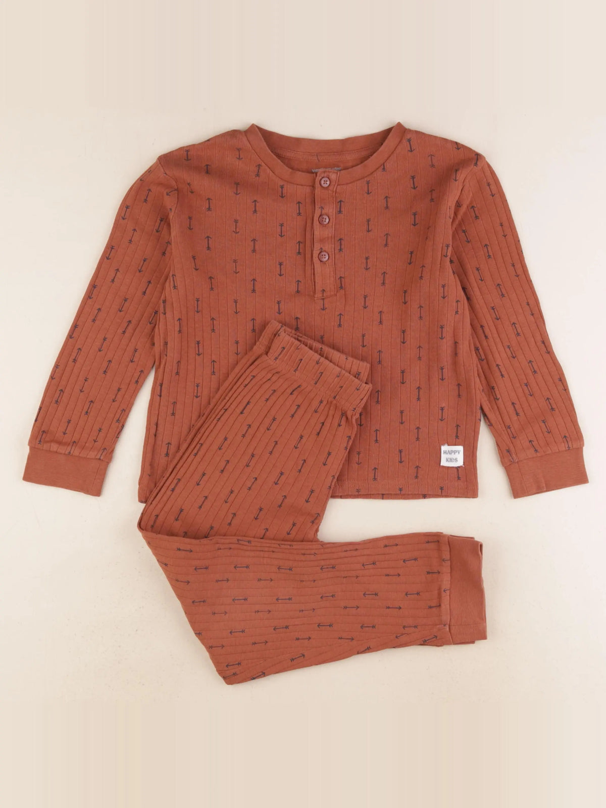 Vertbaudet - pyjama coton marron - 6 ans