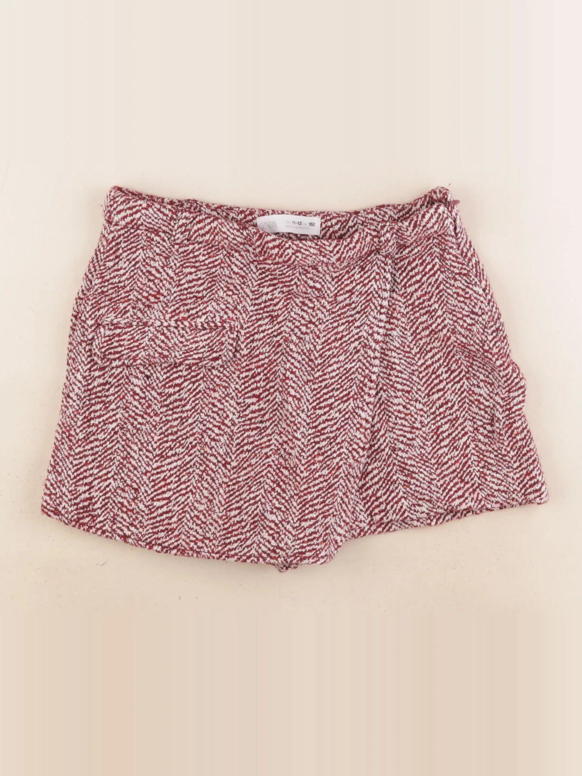 Zara - jupe short blanc, rouge - 11/12 ans
