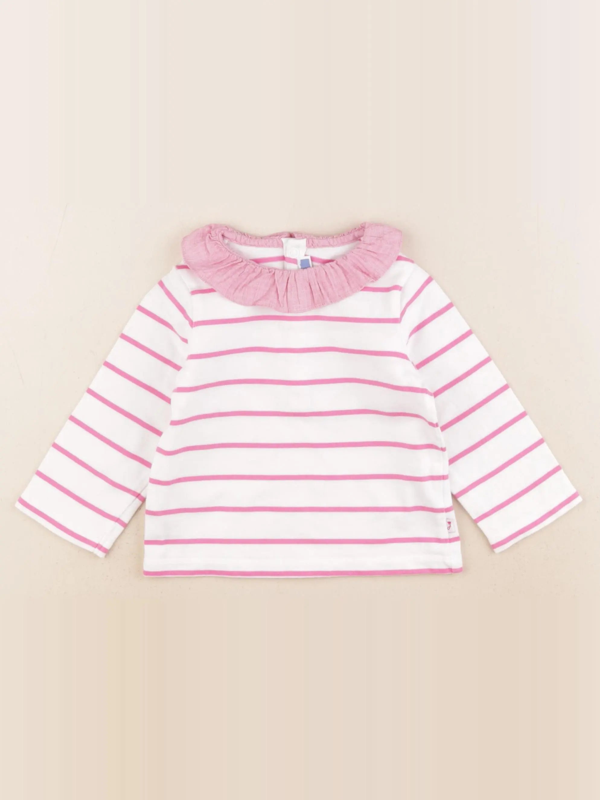 Jacadi - tee-shirt blanc, rose - 18 mois