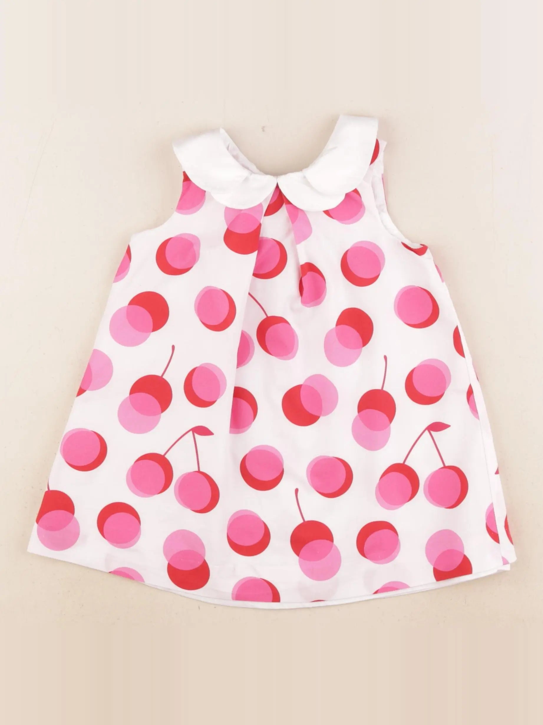 Jacadi - robe blanc, rose - 18 mois