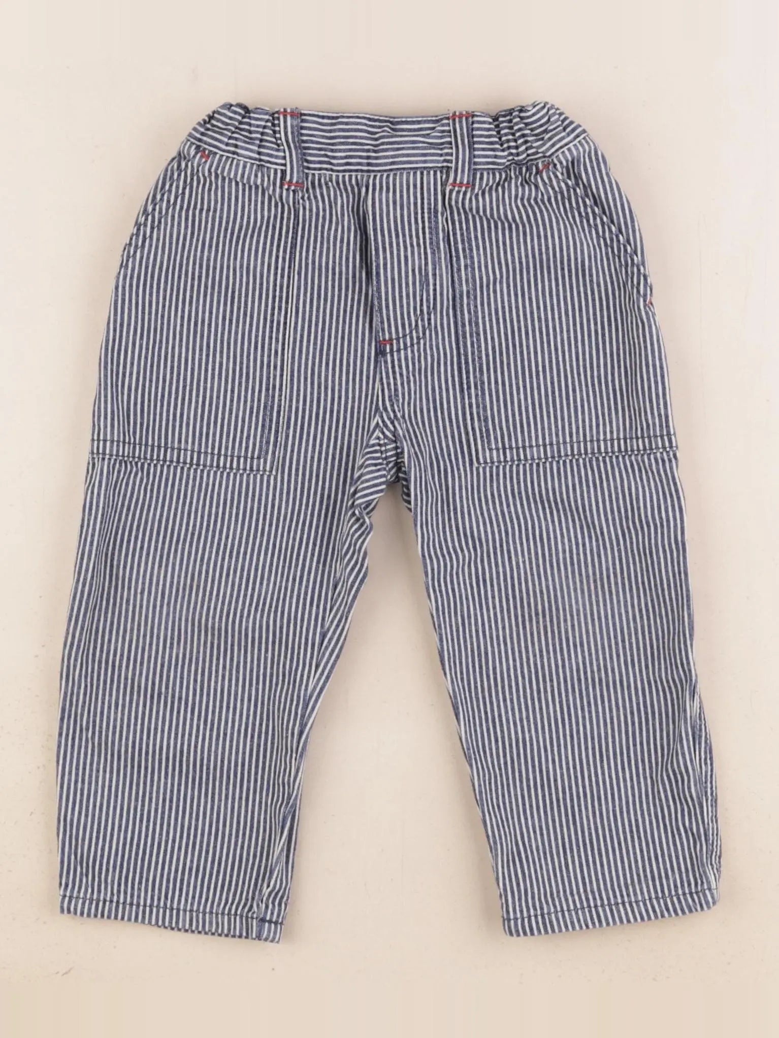 Petit Bateau - jean bleu, blanc - 18 mois