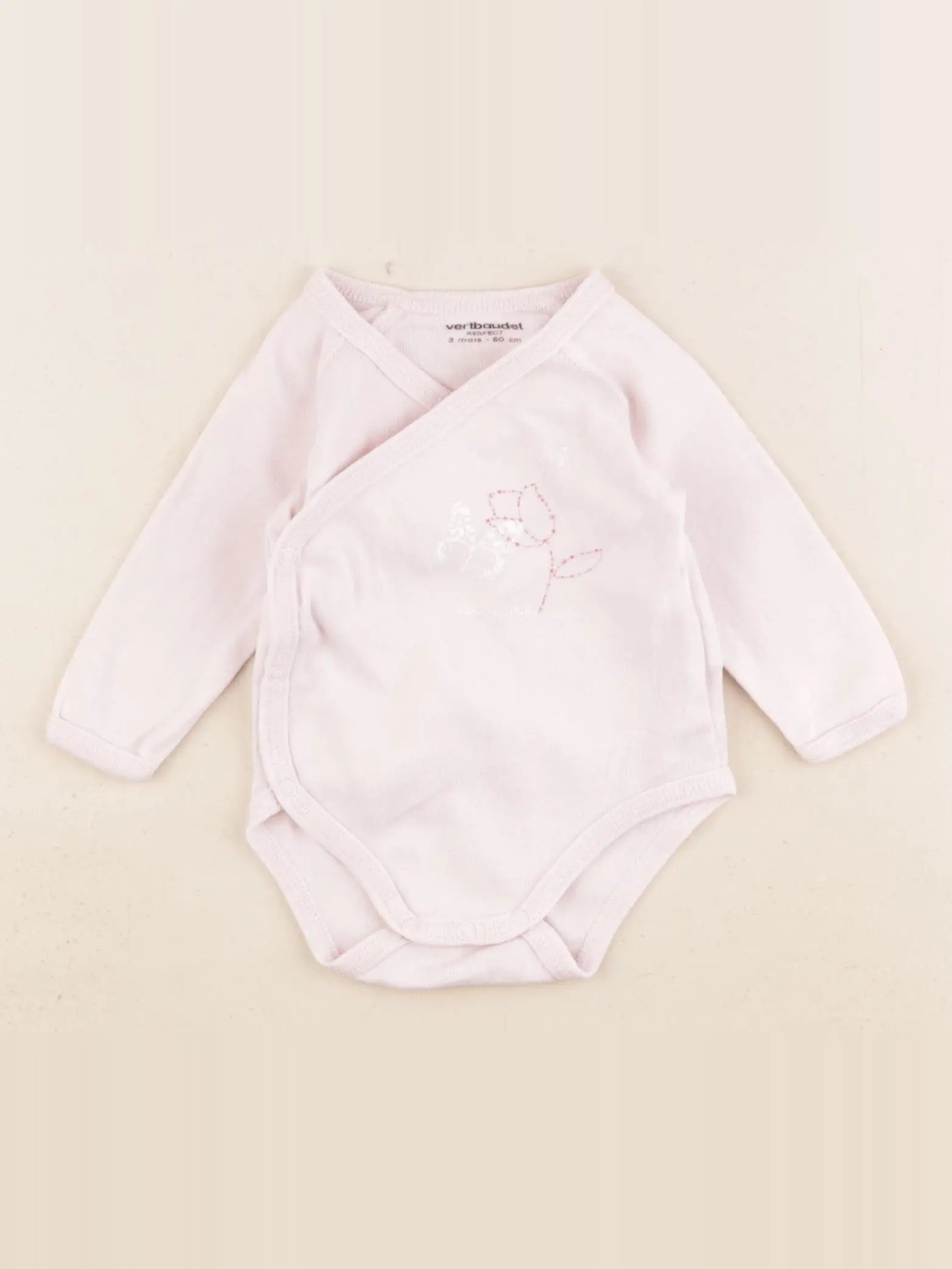 Vertbaudet - body rose - 3 mois