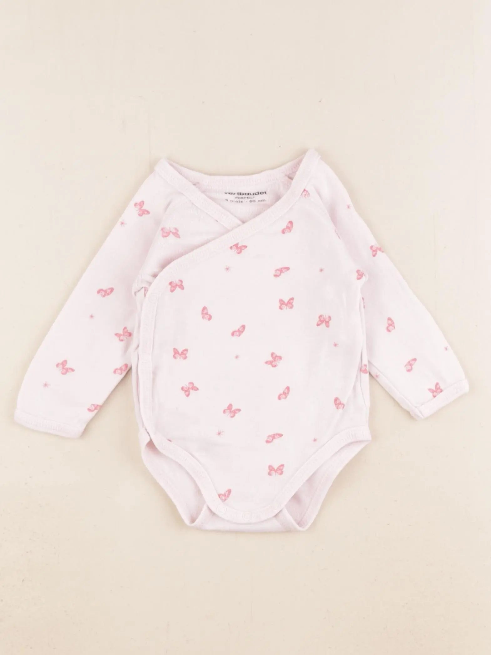 Vertbaudet - body rose - 3 mois