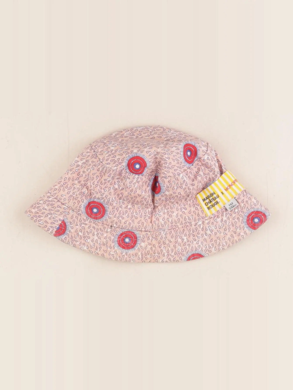 Monoprix - chapeau réversible bleu, rose - 3/6 ans