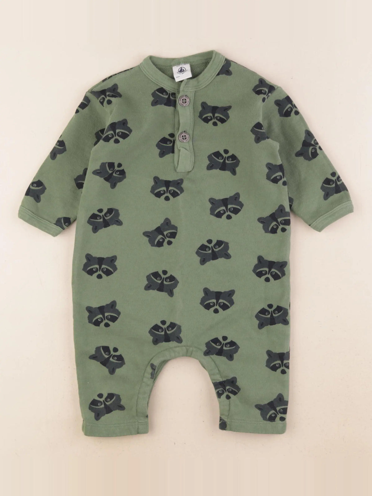 Petit Bateau - pyjama coton vert - 12 mois