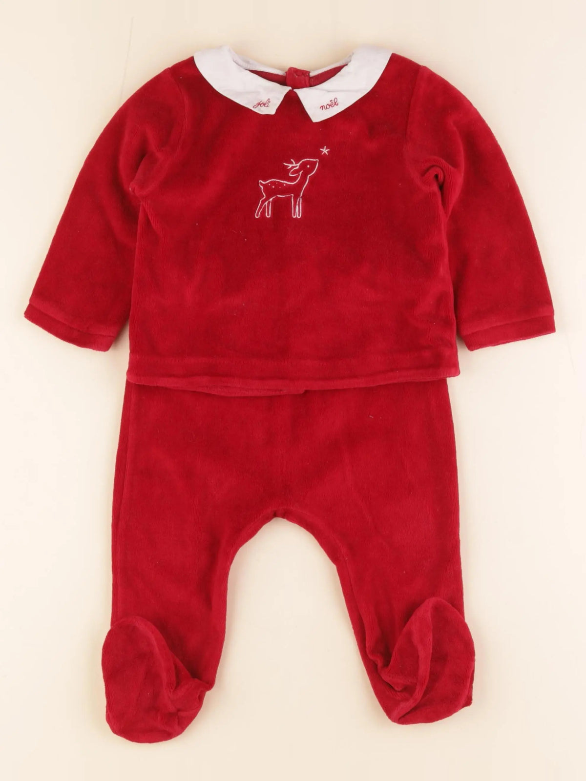 Jacadi - pyjama velours rouge - 18 mois